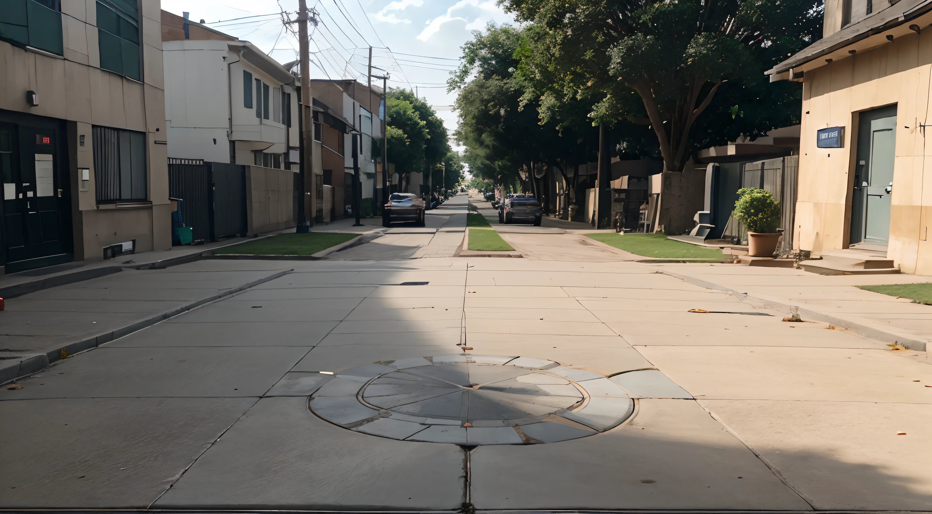 ((Centered)), ((sidewalk)), ((view from the fround))