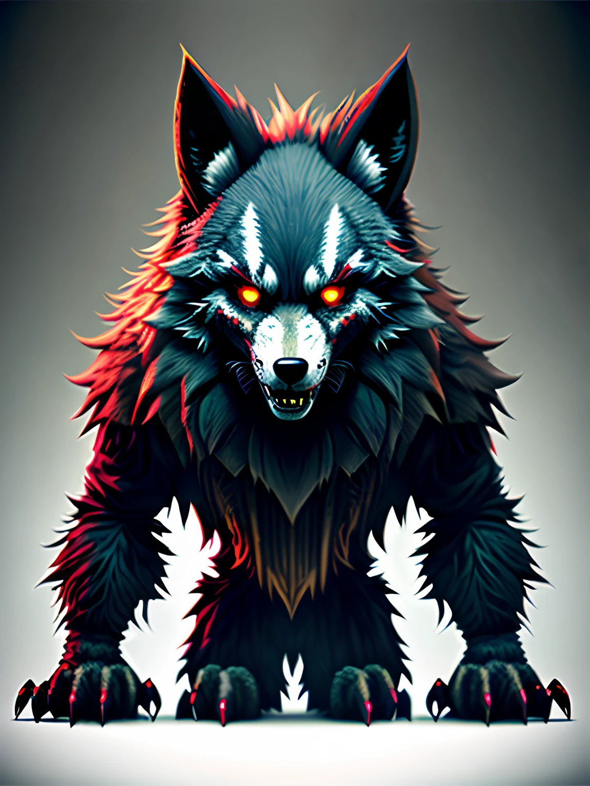 Scary animatronic werewolf