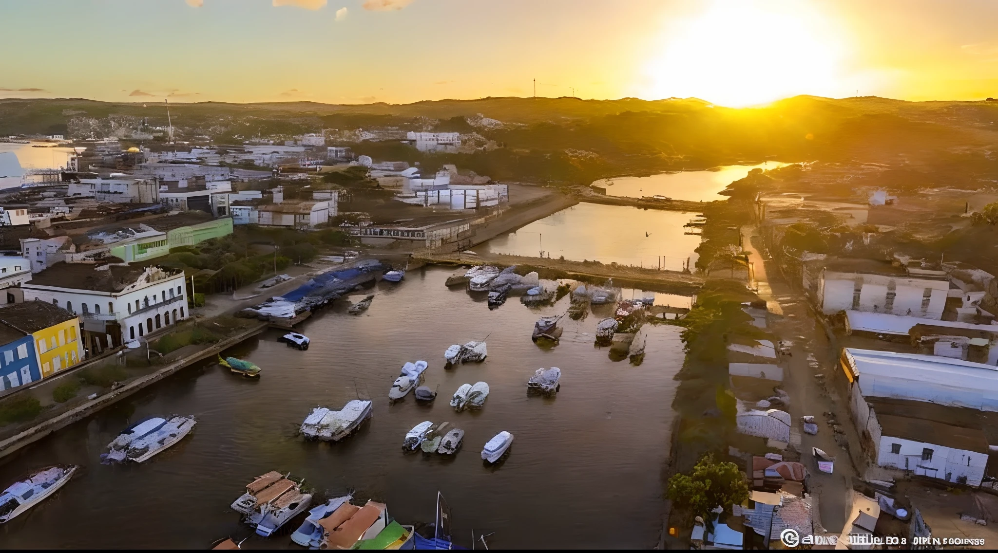 A view of a harbor with boats and buildings in the background, Directed by: Felipe Seade, Directed by: Luis Miranda, Directed by: Luis Marsans, Directed by: Juan Carlos Stekelman, Directed by: Giorgio Cavallon, Directed by: Manuel Franquelo, Directed by: Nadir Afonso, Directed by: Fernando Gerassi, Directed by: Nandor Soldier, Directed by: Felix Arauz