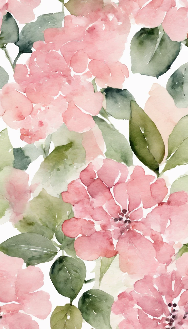 blush pink hydrangea, minimalistic ART, white background