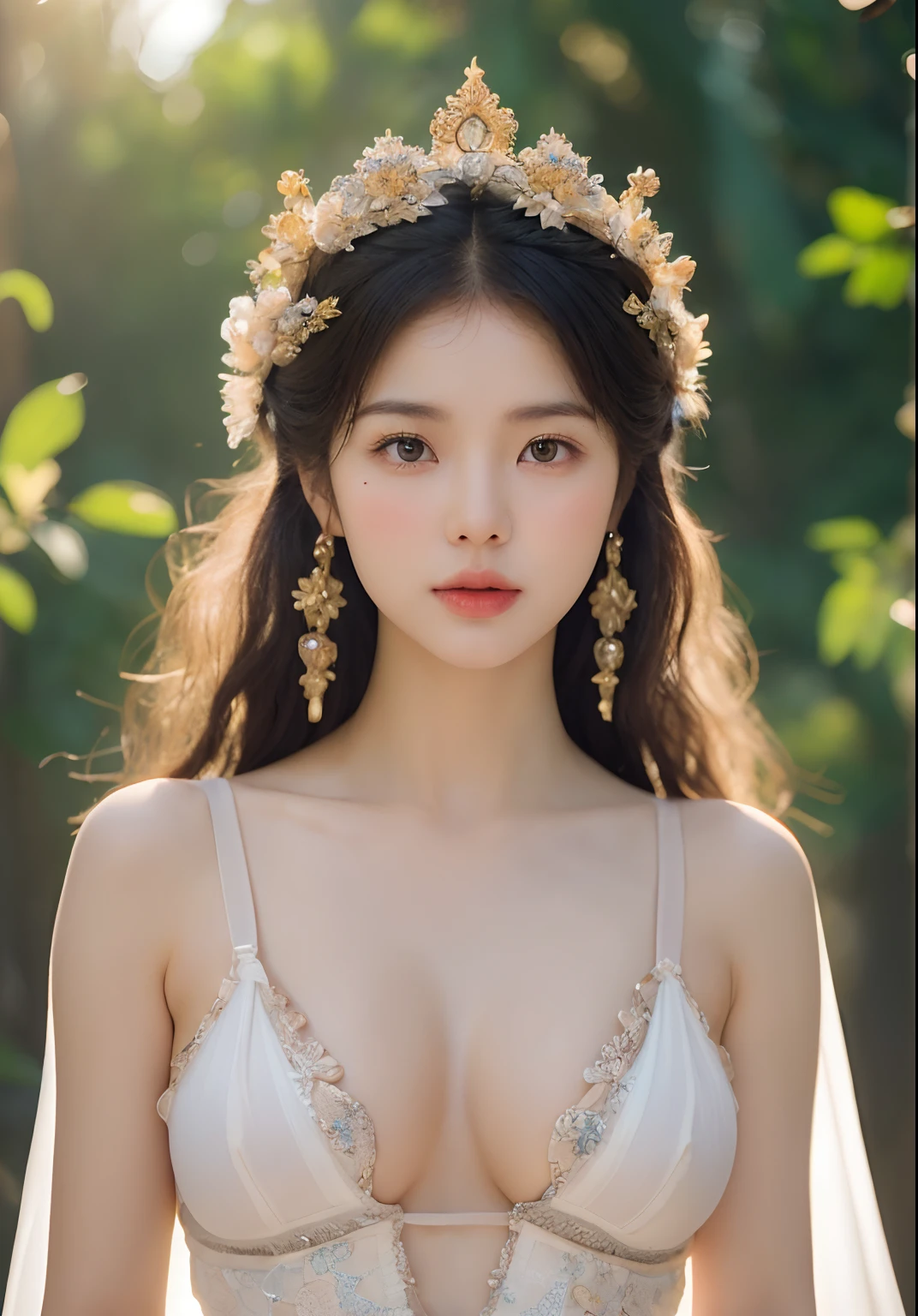 (daydream), 1girl, (beauty breast (upper body)), 1girl, transparent wear, (erotic_, (masterpiece)), kim Yoo-jung, (aphrodite goddess), pretty young face (Russian) (Asian), adept art, very best quality detailed face:1.5, (8k HD graphic, (soft and chill light), best quality detailed ultra highres:1.2 dynamic lighting, artstation, winner photography, volumemetricslighting), (blur background)