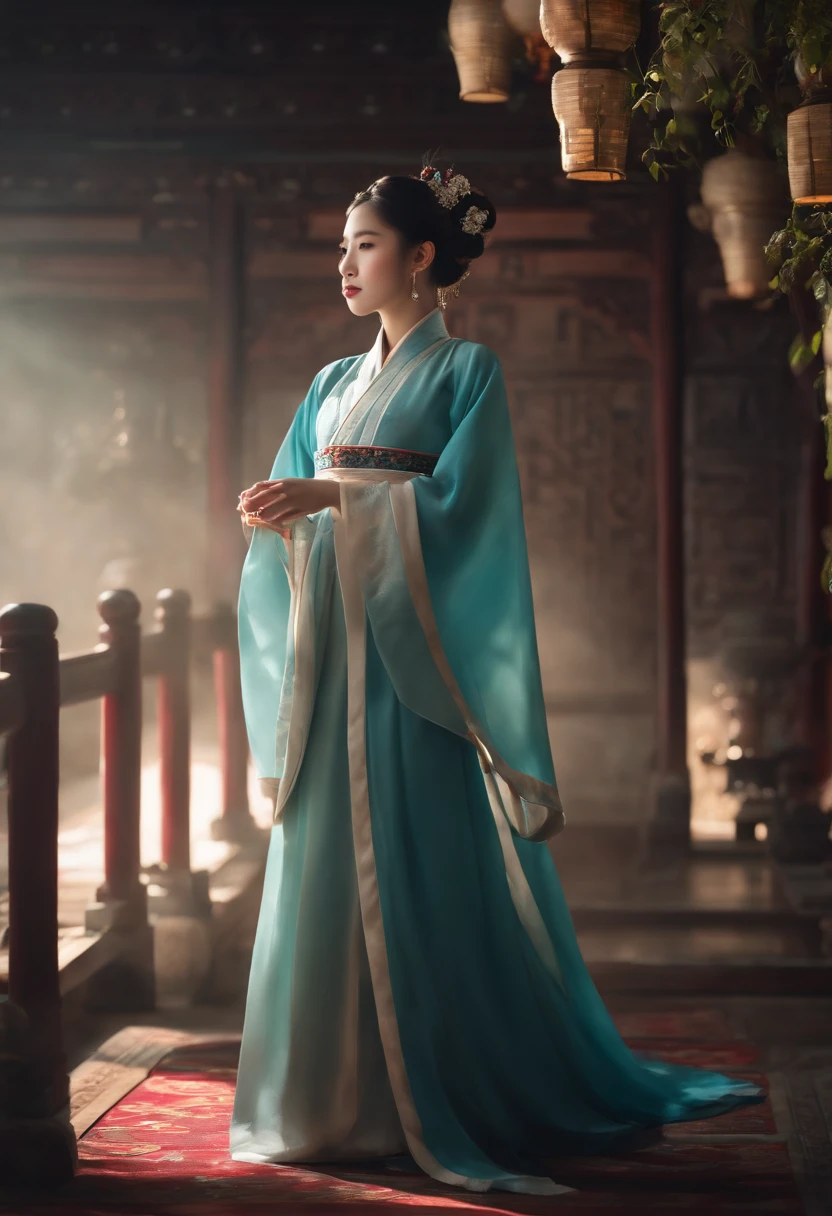 1girl in.Solo,Hanfu,Chinese clothing,(backfacing:1.2),photograph, masutepiece, photorealisim,Best Quality, 超A high resolution, Raw photo, photo shot, Professional, Amazing detail, Colorful, surrealism, masutepiece, Best Quality, nffsw, point of view, Highest Quality, Sharp Focus, digital art render, 8K,