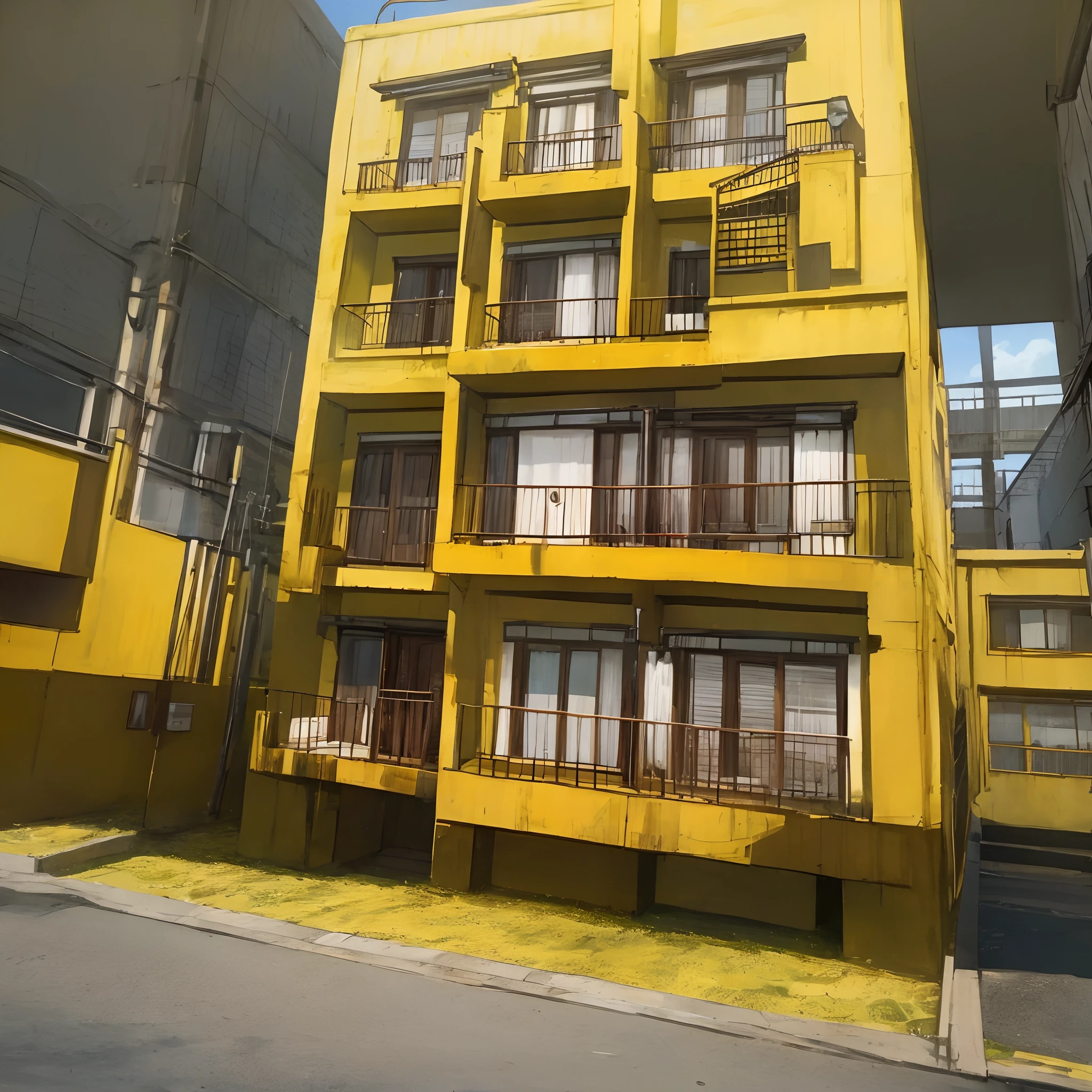 Foto de uma casa amarela
