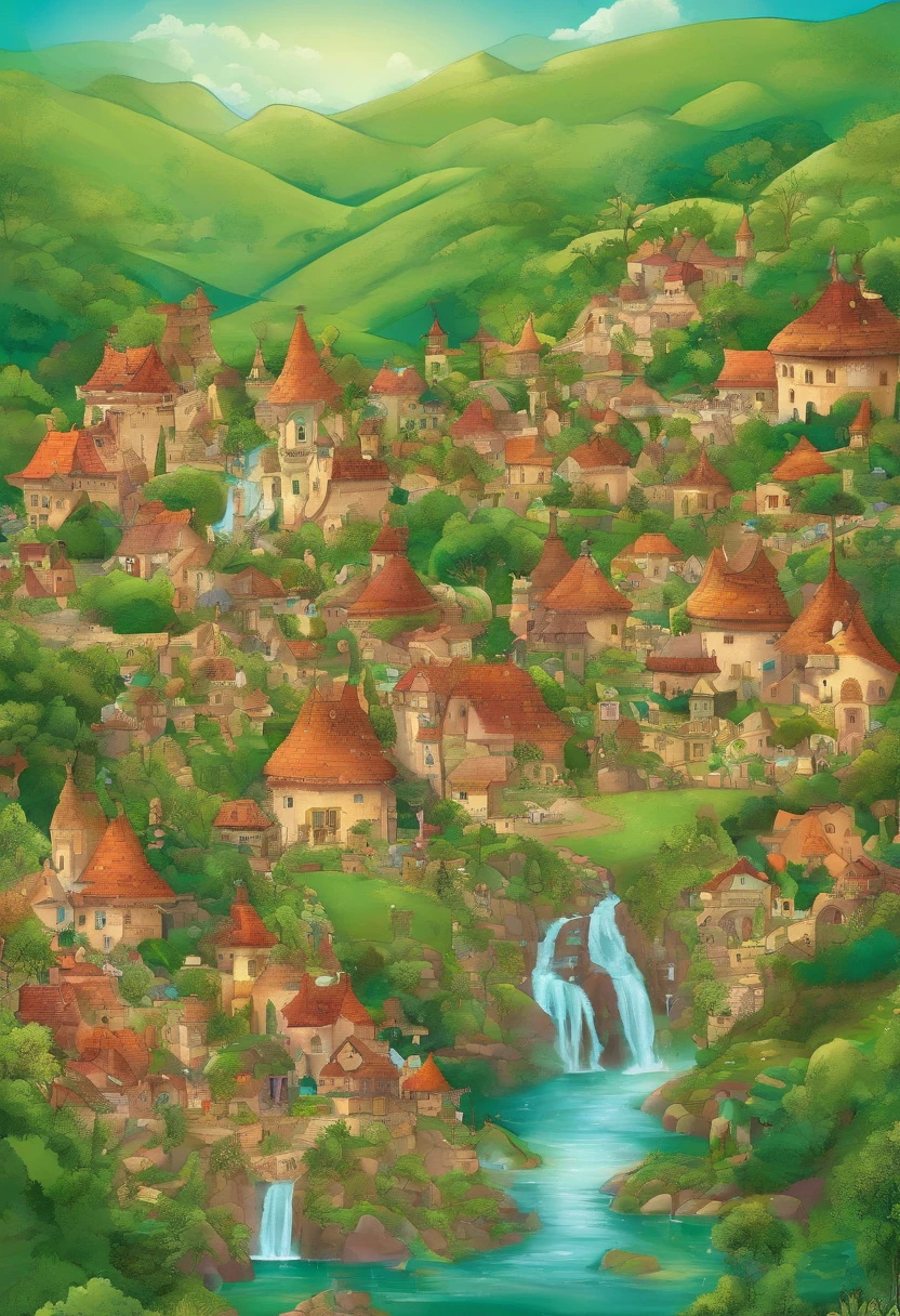 small village nestled among the lush green hills of Africa