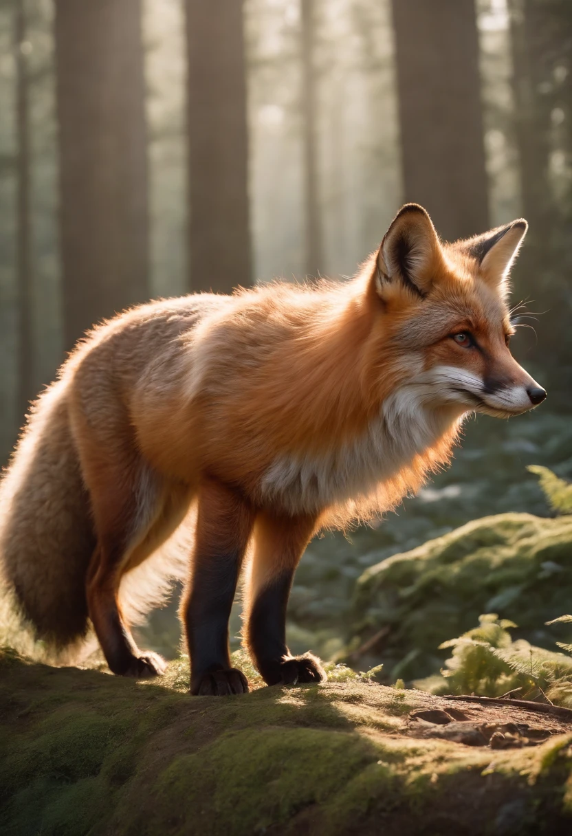 There is a painting of a man and a fox in the forest, arte de fantasia peluda, fantasia raposa amor, Beeple e Jeremias Ketner, arte peluda muito bonita, Cyril Rolando e Goro Fujita, Directed by: Ryan Yee, Artgerm e Atey Ghailan, anime exuberante john 8k madeiras, anthropomorphic furry art
