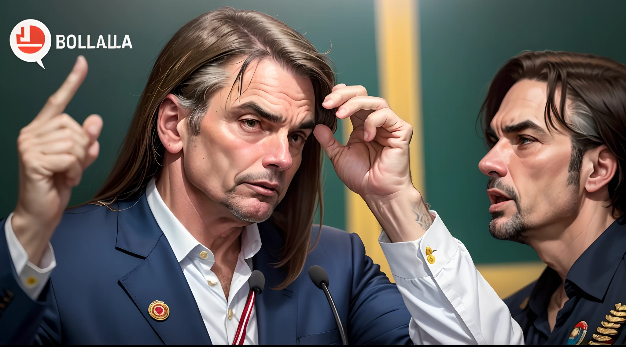 Bolsonaro dando um soco no Lula