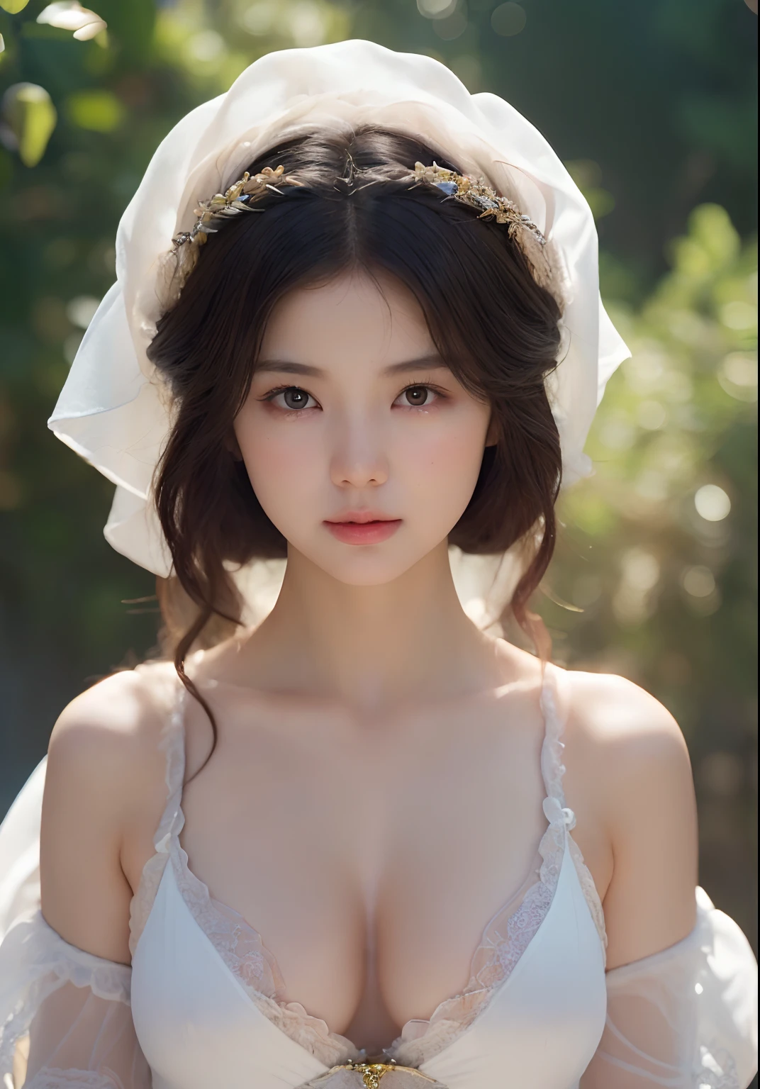 (daydream), 1girl, (beauty breast (upper body)), 1girl, transparent wear, (erotic_, (masterpiece)), kim Yoo-jung, (aphrodite goddess), pretty young face (Russian) (Asian), adept art, very best quality detailed face:1.5, eden (blur background),(8k HD graphic, (soft and chill light), best quality detailed ultra highres:1.2 dynamic lighting, artstation, winner photography, volumemetricslighting),