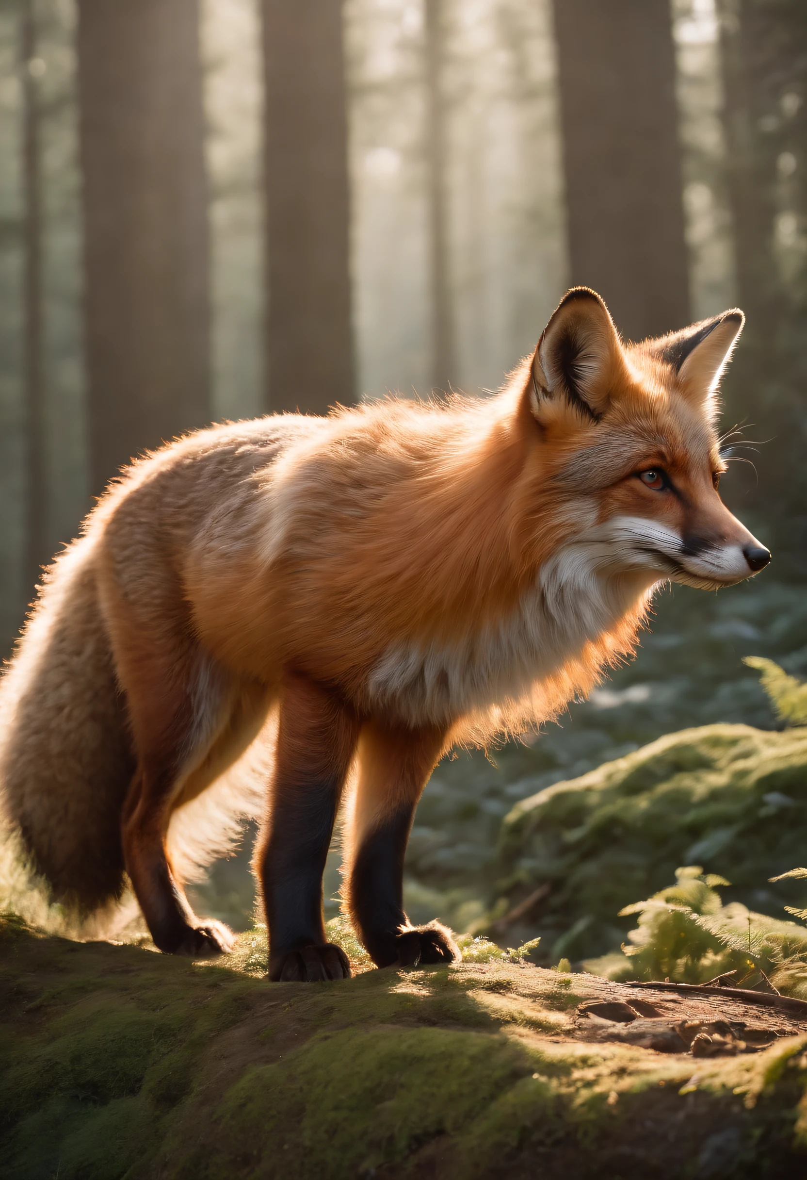 There is a painting of a man and a fox in the forest, arte de fantasia peluda, fantasia raposa amor, Beeple e Jeremias Ketner, arte peluda muito bonita, Cyril Rolando e Goro Fujita, Directed by: Ryan Yee, Artgerm e Atey Ghailan, anime exuberante john 8k madeiras, anthropomorphic furry art