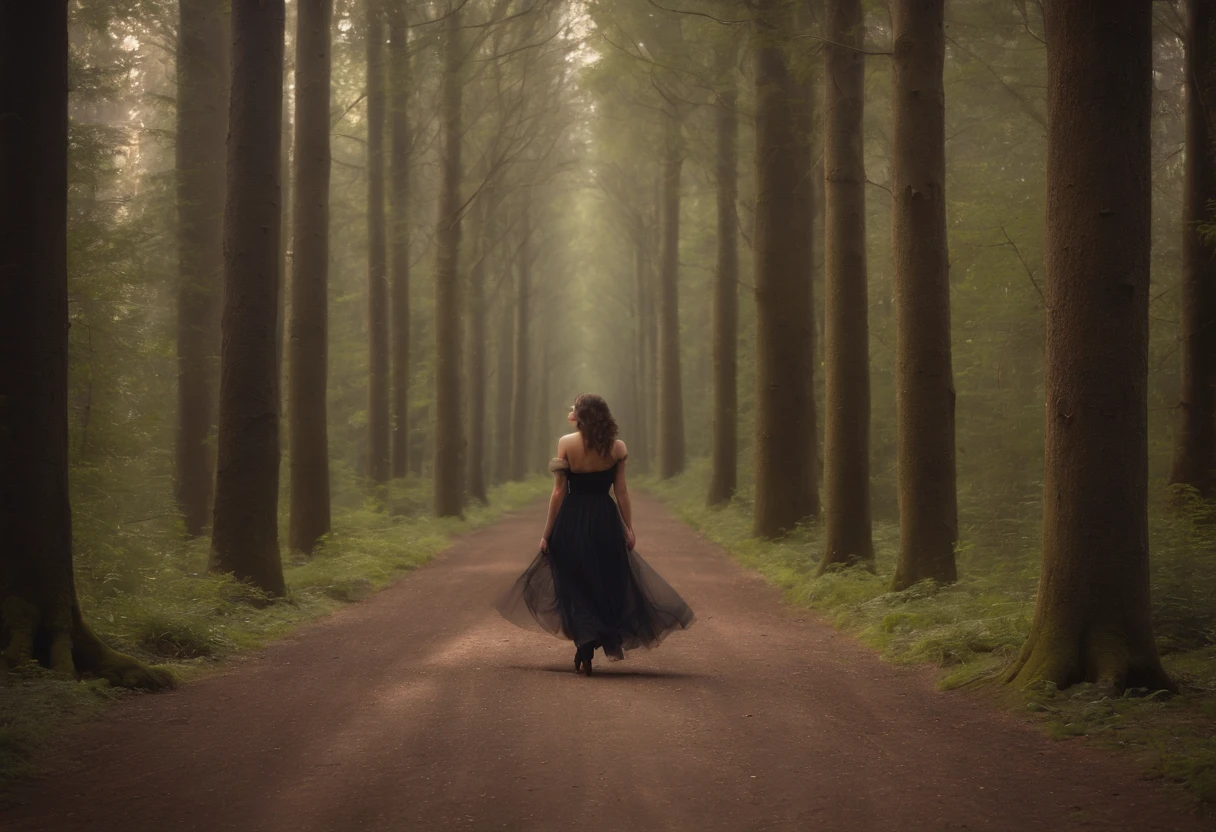 La mejor calidad, Obra maestra, ultrahigh resolution, (realistic photograph:1.4), surrealismo, dream-like,FusionArt, bosque, Magia de sombras, Control de la oscuridad, sigilo, Shadowstep, Hechizos de umbral, Cuchilla oculta,