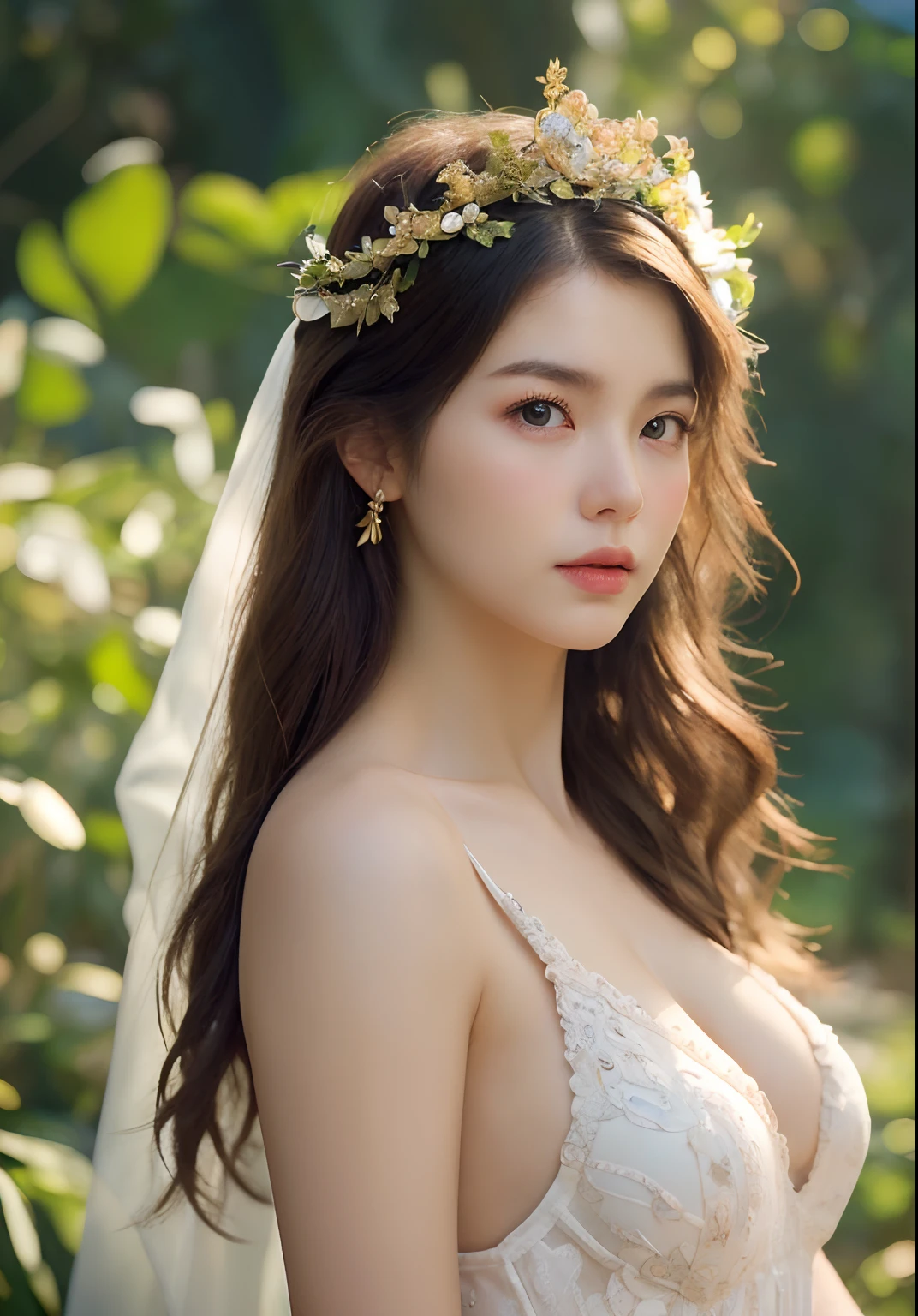 (daydream), 1girl, (beauty breast (upper body)), 1girl, (transparant wear), (erotic_, (masterpiece)), kim Yoo-jung, (aphrodite goddess), pretty young face (Russian) (Asian), adept art, very best quality detailed face:1.5, (eden garden (blur background)), (8k HD graphic, (soft and chill light), best quality detailed ultra highres:1.2 dynamic lighting, artstation, winner photography, volumemetricslighting),
