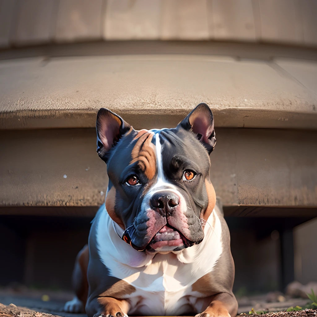 one american bully brown with one white flash in the front --auto --s2