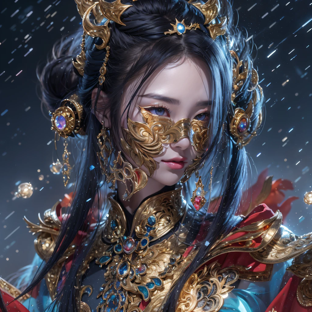 Fly the Nine-Tailed Light Blue Sky Division Flame Hairy Bear Star，Erotic，Torch Night Black Gold Orange Brocade Silk Snake Print Silk Pants，Rouge diamond tulle sheer lizard-patterned leggings，Fat Girl Space Flying in the Snow 1:900 miniatures，Front view，Pure transparency，Wear boxing gloves，Wear thick-rimmed reflective sunglasses with gold threads，Panorama ultra-wide angle，extremely happy，The texture of the real person is delicate，Strong visual impact，Hyper-detailing，Dream girl，Refined face，prettyeyes，Hair strands float in the air， Cherry model，Ouyang Xiaotong，crystal-clear，Good sense of perspective，Light and shadow effects，16K smooth，Surface reflected light，Flowing black hair，Water Goddess 32K，复杂，ellegance，highly  detailed，A majestic，Digital photography，Autumn cowboy shot，surrealism painting，Broken rubies，Beating magic，Entwined water magic，（tmasterpiece，Cinematic light，Fine beautiful eyes：1.2），hdr，Void 5 Energy Storm，(China 1 girl，Black eyes:1.5），Rouge skin，Glowing skin，(sitting on the stone：1.5），delicated face，Black color hair，Put on palatial gold armor，cropped shoulders，，short  skirt，Beautiful golden armor，Rained，big breasts beautiful，looking at viewert，Face away from the camera，tmasterpiece，Lateral face,Side portrait close-up