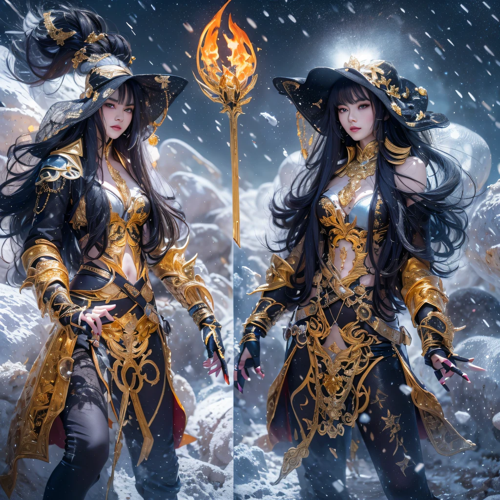 Fly the Nine-Tailed Light Blue Sky Division Flame Hairy Bear Star,Erotic,Torch Night Black Gold Orange Brocade Silk Snake Print Silk Pants,Rouge diamond tulle sheer lizard-patterned leggings,Fat Girl Space Flying in the Snow 1:900 miniatures,Front view,Pure transparency,Wear boxing gloves,Wear thick-rimmed reflective sunglasses with gold threads,Panorama ultra-wide angle,extremely happy,The texture of the real person is delicate,Strong visual impact,Hyper-detailing,Dream girl,Refined face,prettyeyes,Hair strands float in the air, Cherry model,Ouyang Xiaotong,crystal-clear,Good sense of perspective,Light and shadow effects,16K smooth,Surface reflected light,Flowing black hair,Water Goddess 32K,复杂,ellegance,highly detailed,A majestic,Digital photography,Autumn cowboy shot,surrealism painting,Broken rubies,Beating magic,Entwined water magic,(tmasterpiece,Cinematic light,Fine beautiful eyes:1.2),hdr,Void 5 Energy Storm,(China 1 girl,Black eyes:1.5),Rouge skin,Glowing skin,(sitting on the stone:1.5),delicated face,Black color hair,Put on palatial gold armor,cropped shoulders,,short skirt,Beautiful golden armor,Rained,big breasts beautiful,looking at viewert,Face away from the camera,tmasterpiece,Lateral face,Side portrait close-up