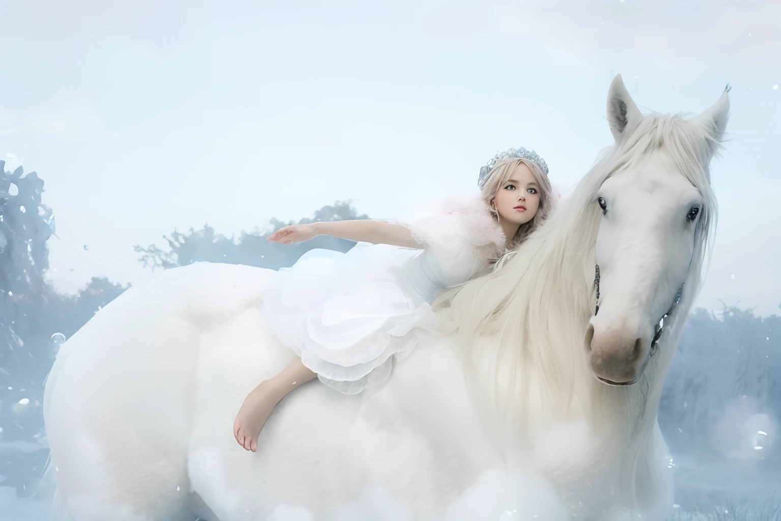 girl riding on top of a fat giant extremely fluffy cute white bunny, fantasy, 8k resolution, old time photographs faded and scratched, white riding boots, beautiful face large blue eyes, pink lips, large white wide brim hat, long white flowing riding dress, flat desert lands, 64k resolution, inside a heart shaped bubble a Cotton Candy Queen Women Goddess 8k Resolution Rendered Hyper Realistic Intricate Detail lives in an frosty heart shaped ice bubble, a fanciful place filled with castles, cotton candy, swans lakes and fluffy clouds, An intricate visual representation of computer programing, rendered in 24k resolution with intricate details and symbols.