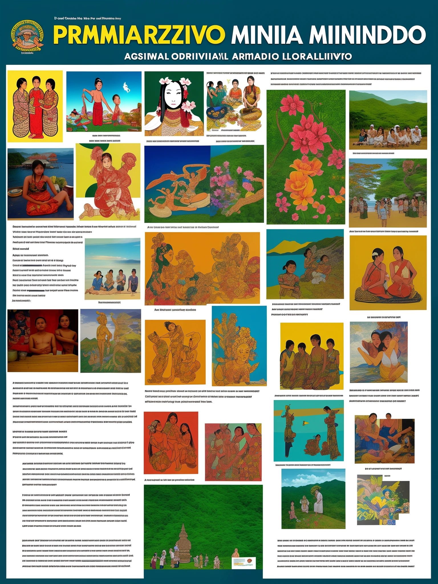 design a promotional poster that promotes art from oriental mindoro, the poster should raise awareness of the local culture and arts of the province