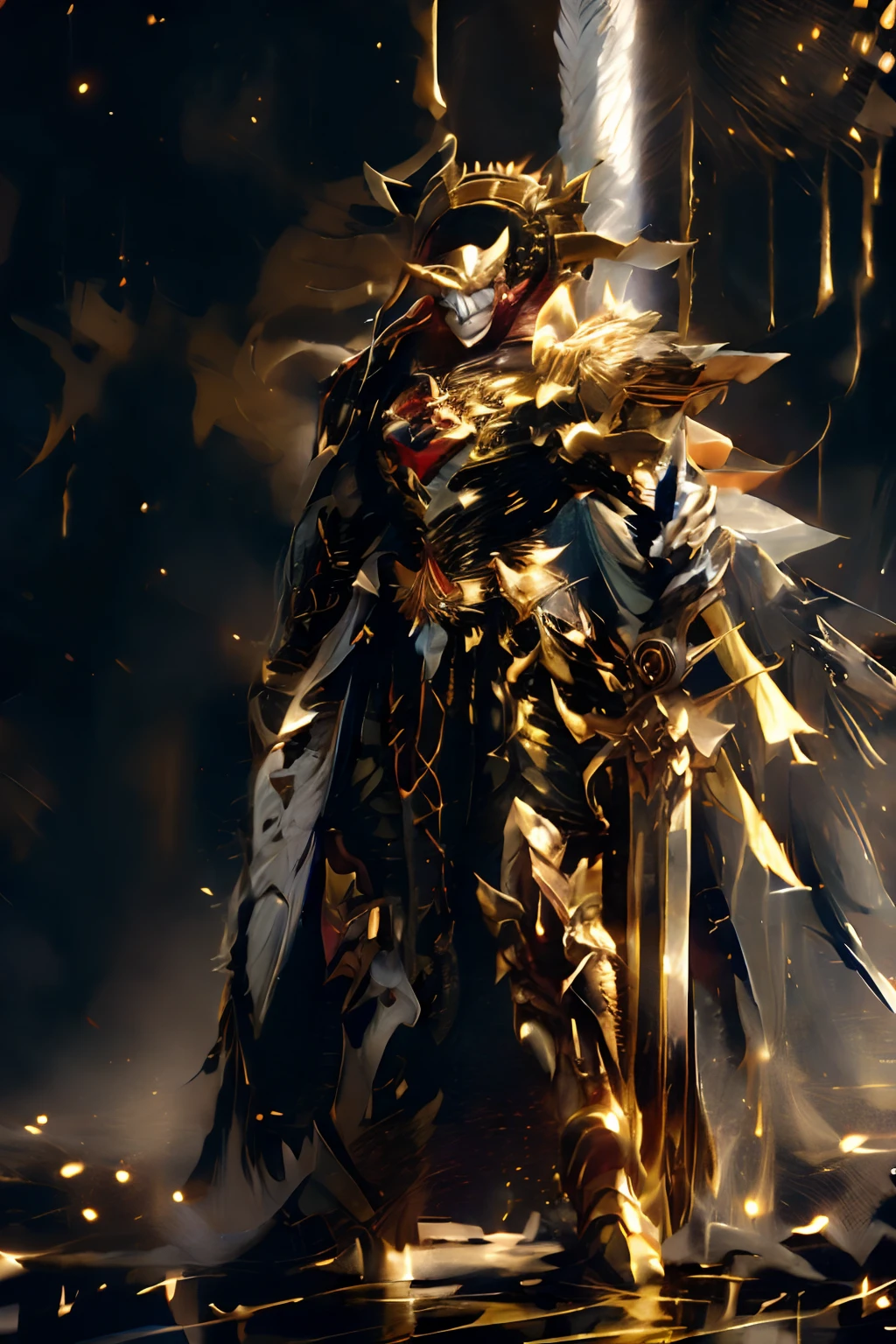 (((C. Michael the Archangel.))) ((( con una cara seria))) (obra maestra, Calidad superior, mejor calidad, arte oficial, beautiful and aesthetic: 1.2), extremadamente detallado, (Arte fractal: 1.3), Colorante, highest detailed, Cara perfecta, Parte superior del cuerpo, HDR, (rezando: 1.3), (Senderos de luz: 1.2), colores vibrantes,