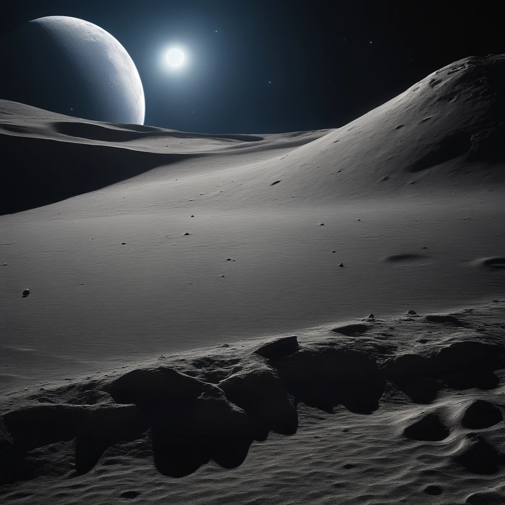 Piezas maestras、Calidad superior、Calidad de imagen superior、La calidad 8k、Beautiful images of the starry sky、magnifica、Arcuate Milky Way:1.25、Vista de la Tierra desde la superficie lunar:1.25, Superficie lunar, Foto espacial, en la luna, Fondo lunar, Fondo lunar, en la luna, Suelo lunar, Foto espacial, Paisaje lunar, Focus on the Moon, en la luna, Numerous craters, Ver la Tierra desde la superficie de la luna:1.9, Gran Tierra en el cielo:1.9, Nave espacial estrellada y desgastada