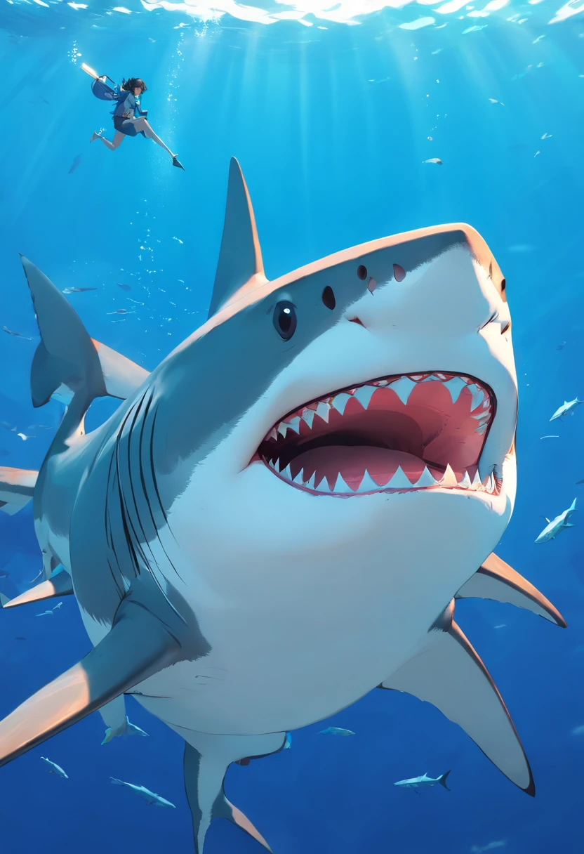 Tiger shark, , vectorial, one color background
