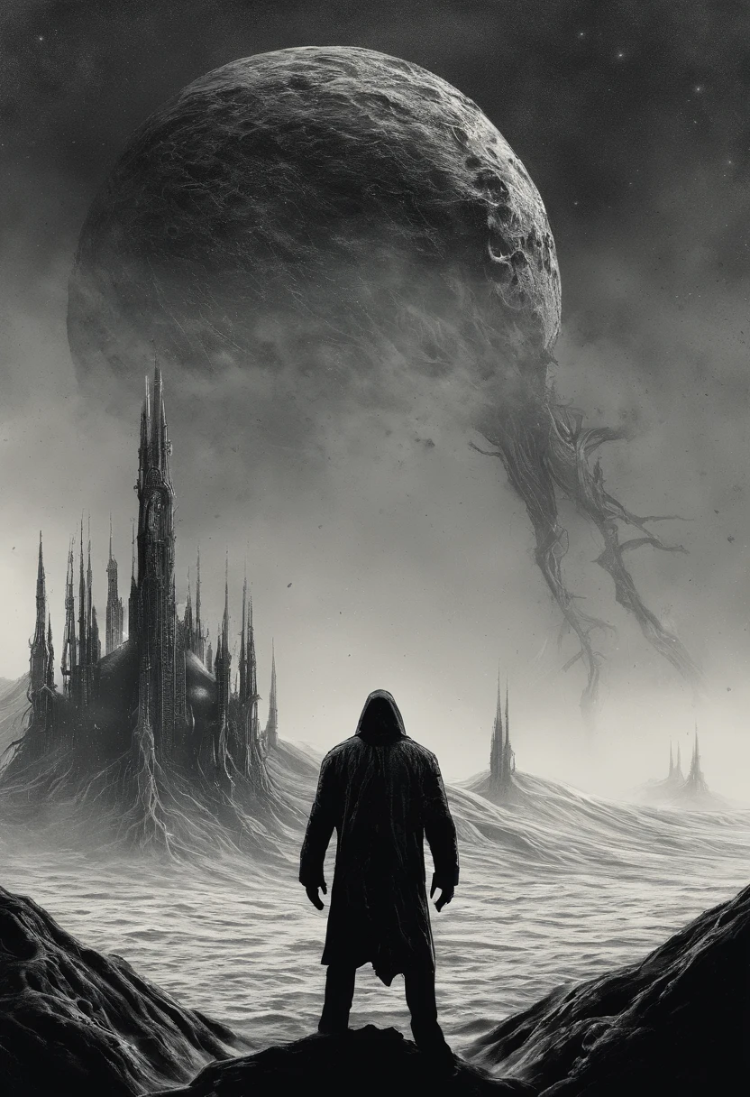 There is a planet in the middle, Tentacles of the universe, Lovecraft inspiration, Lovecraft's Cosmic Fear, Lovecraft's Hellscape, Fantasy and space horror films, Lovecraft-inspired atmosphere, lovecraftian, Planet in open space, No people