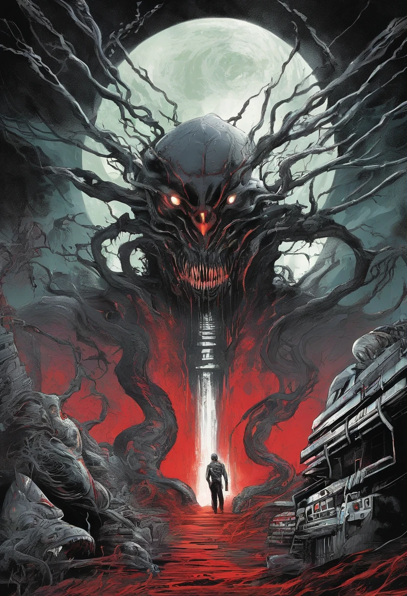 best quality,ultra-detailed,horrifying,zombies,monsters,demonic creatures,nightmare-inducing,terrifying visuals,dark shadows,sinister atmosphere,menacing presence,bloodcurdling figures,dreadful encounters,horror movie scenes,eerie expressions,otherworldly entities,bone-chilling,haunting,spooky,gothic,pale skin,glowing red eyes,sharp fangs,gaping mouths,dripping blood,intense fear,creepy ambiance,dark and twisted,grim and macabre,evil spirits,bizarre forms,ghastly features,nightmarish landscape,malevolent presence,terrifying claws,unearthly screams,horror-themed illustrations,ominous,unnerving sound effects