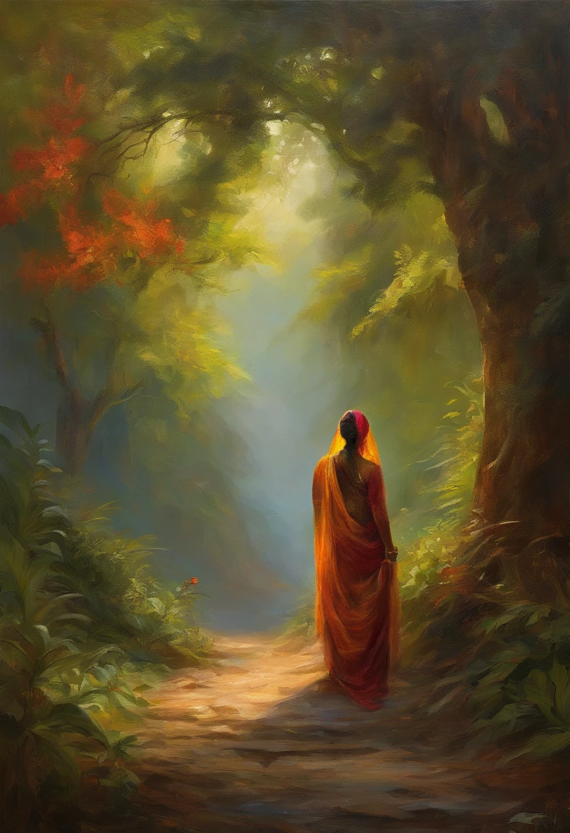 prompt:Generate a breathtaking and award-winning image of a kerala munnar art piece featuring earth goddess in the highest resolution, emphasizing intricate details, vibrant colors, and a sense of devotion, using traditional pigments and lighting techniques for an authentic portrayal, and apply enhancements for an outstanding visual impact, HD quality