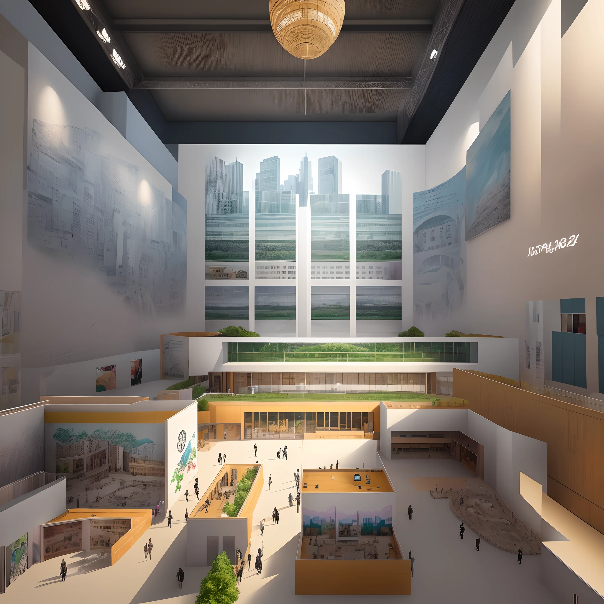 The building block exhibition hall design is hand-painted