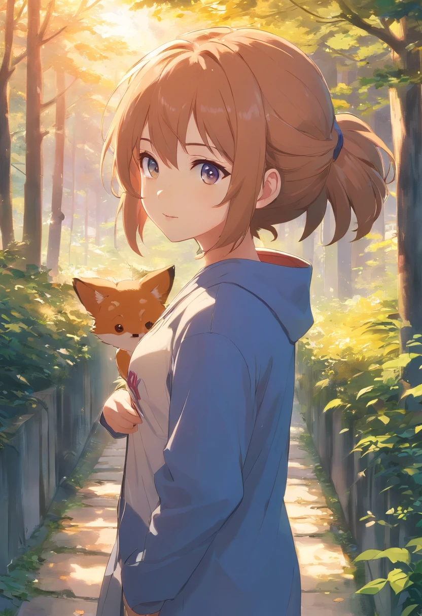 Cabelos Prateados,The size of the eyes is the same,Tem orelhas de raposa,A empregada bidimensional de Fox Tail loli