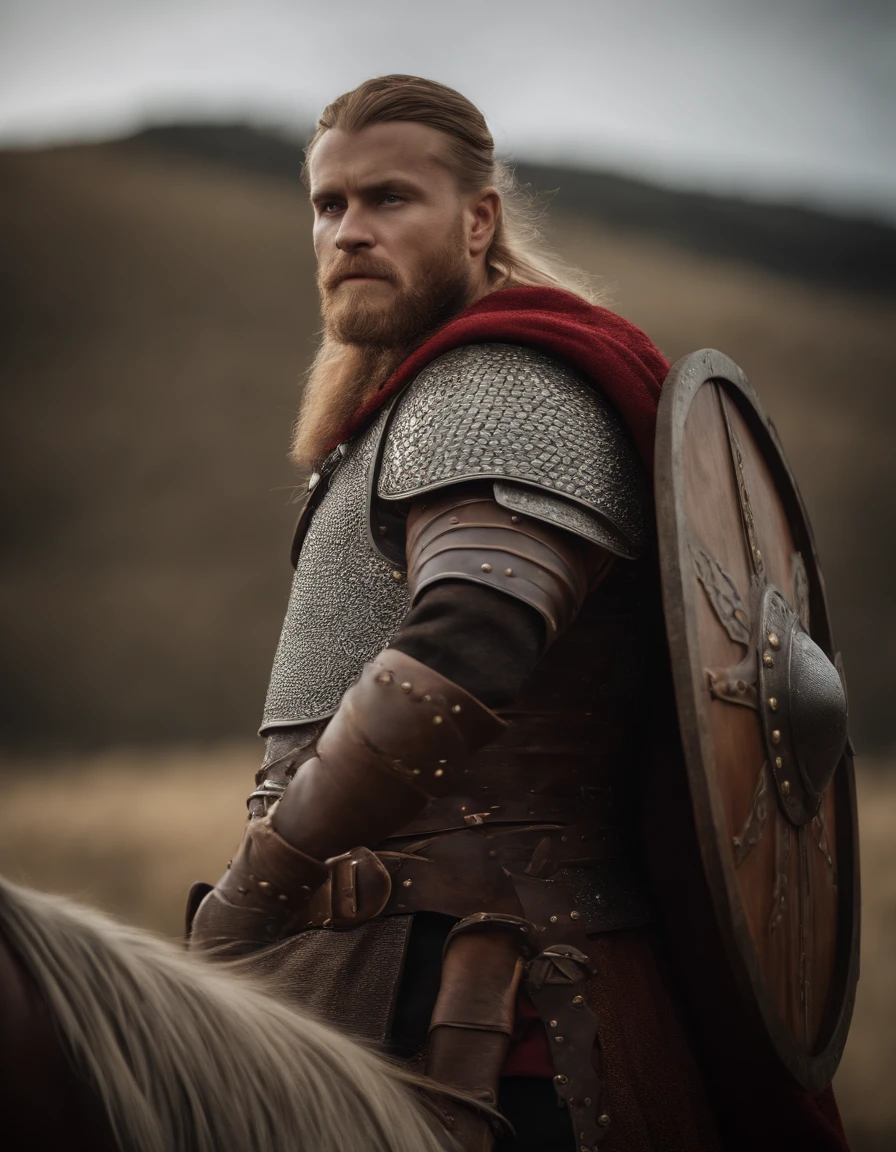 8k, best quality, master part, Ultra high resolution, (realismo: 1.4), foto original, realistic (filmic grain: 1.3), (A powerful magical weapon coming to life, blasting the emperor's viking guards with a blinding light.), (highly detailed Viking guard) (highly detailed skin), (detailed face), complex details