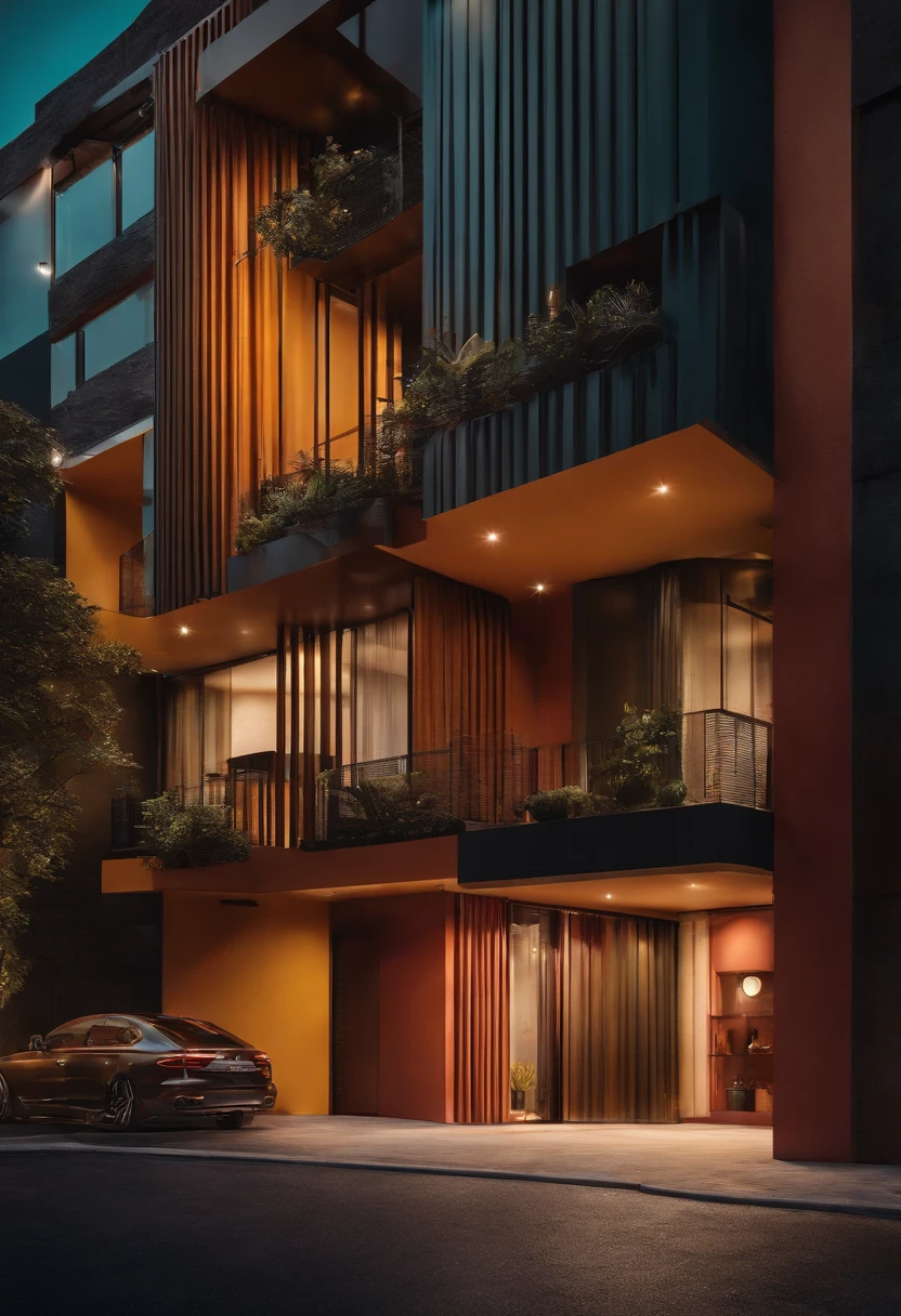 crie fachadas comerciais duplex moderna
