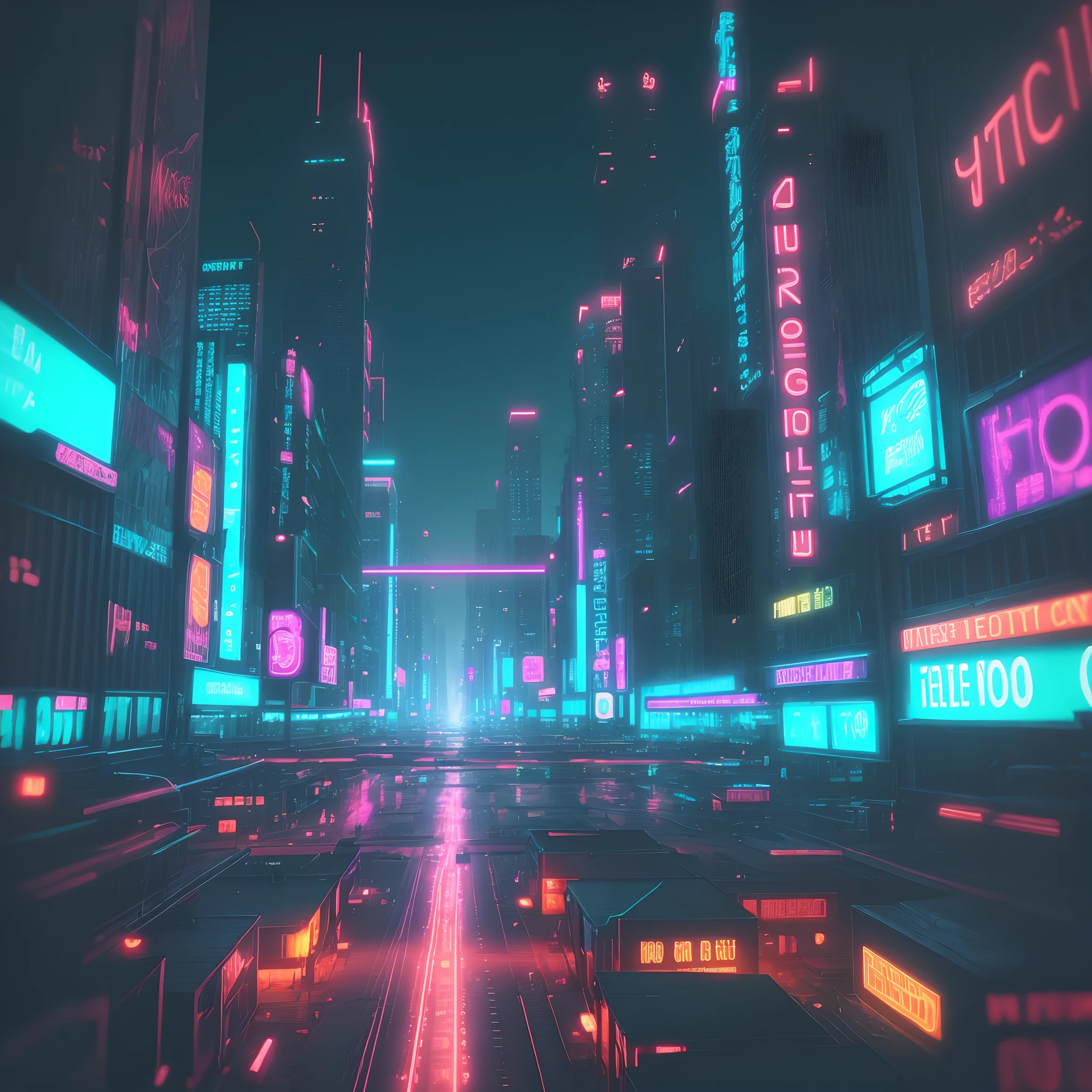 Neon City 8k wallpaper