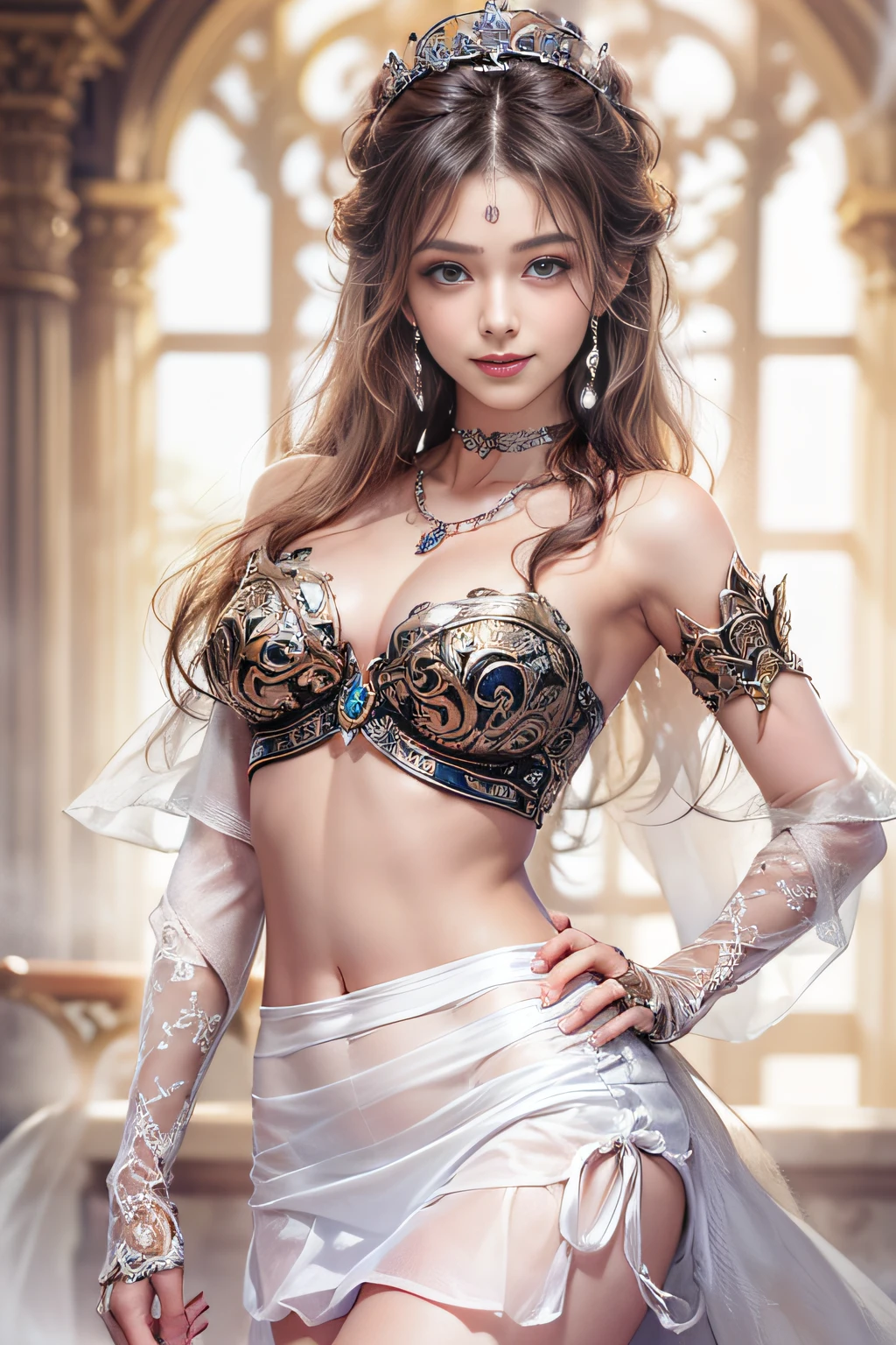 ((tmasterpiece:1.4)、(top-quality:1.4)、(reallistic:1.7))、By Luis Royo(By Luis Royo)Surreal portrait of a beautiful girl、Super beautiful girl、((1girl in:1.4))、Shiny natural skin texture、(The Queen's Gorgeous Costume)、((Sheer off-the-shoulder white one-piece mini skirt type:1.4))、((up skirt)),Authors:By Luis Royo(By Luis Royo)、age19、(Two arms:1.4、Two legs:1.4)、(perfect anatomia:1.4)、(Perfect female body:1.4)、Portrait photo of a girl、Close-up photos、Upper body photography、Fantasyart、Soft front light、Beautiful expression、kawaii faces、Beautiful udder、large full breasts:1.2、Beautiful ass、A detailed eye、Clearly eye-catching, beautiful and alluring、beautidful eyes、Narrow waist、Raw photo、red rip、Arrange your long hair as cool as a queen、(tiara crown:1.4、choker necklace:1.4、a necklace:1.4、耳Nipple Ring:1.4)、1 screen display、((In front of the city walls、Woman standing in front of bench)),((Translucent off-shoulder white dress))、((A smile)),((posterior view))、((Looks Back))、((White T-back panties visible)),((erection)),