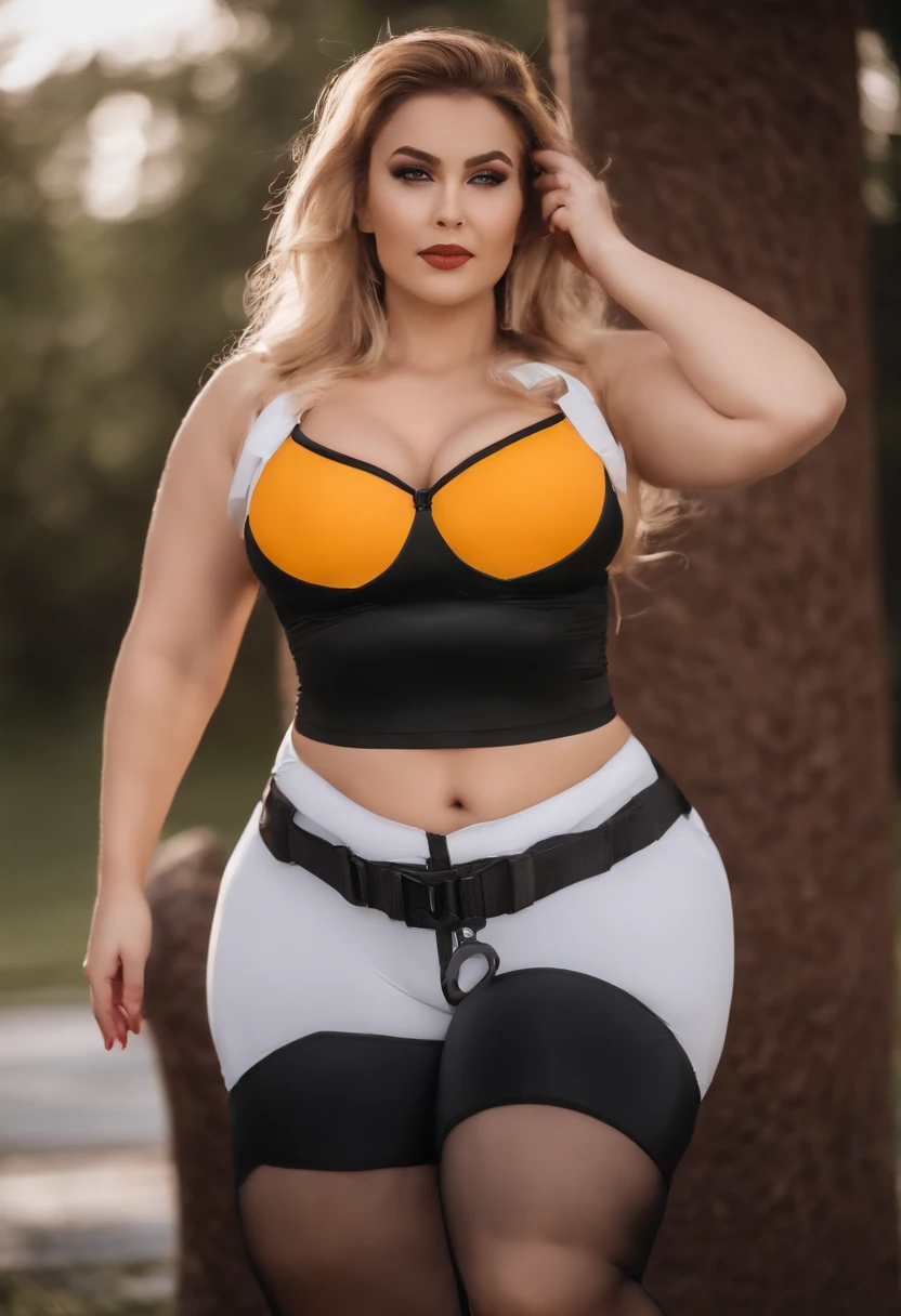 1 girl, loona wolf, pov belly grab, huge tits, thick thighs, chubby belly, bgrab, solo focus, standing, pov belly grab, inflate breasts,