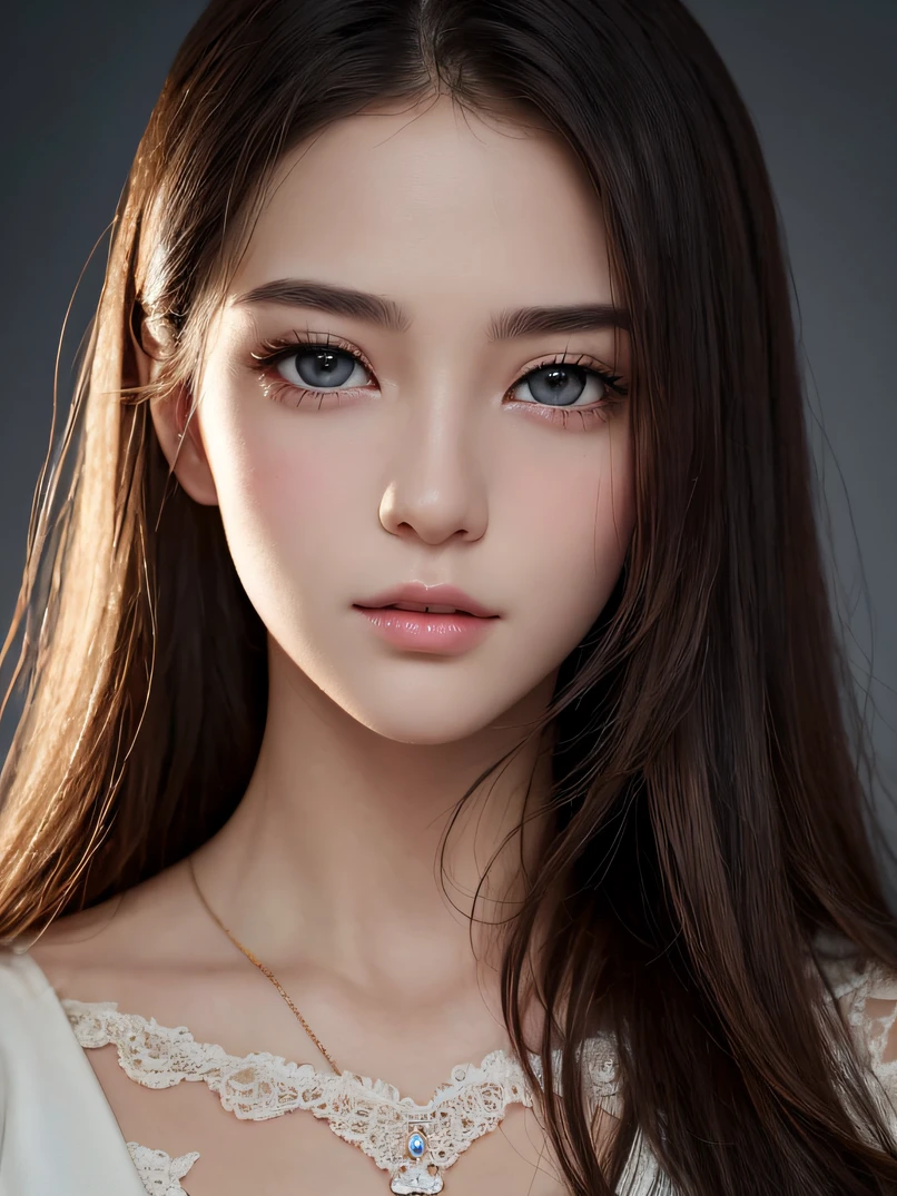 ((masterpiece、top-quality、realisitic、ultra-detailliert、hight resolution、Photorealsitic、foco nítido、photographrealistic、Raw photography、lighting like a movie))、High contrast、High color saturation、hightquality、Photorealistic portrait of amazingly beautiful woman without makeup、extremely detailed light hazel eyes、detailed symmetric realistic face、Highly detailed natural textures、hair messy、ighly detailed、finely detail、richly colored、ultra realistic textures、dramatic lighting、watching at viewers