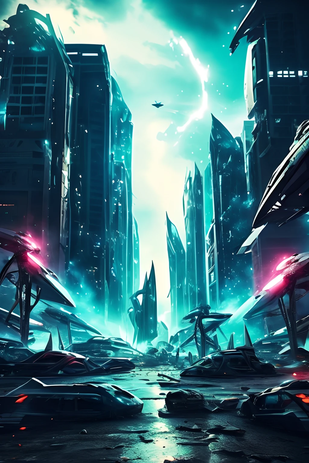 Alien attack, Alien attack, Wrecked City