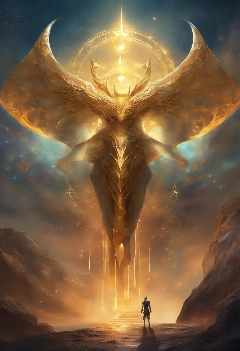 o signo do zodiaco do elemento terra, Touro, minotauro em forma de anjos bonitos celestiais, realista HD, riqueza, touro de ouro