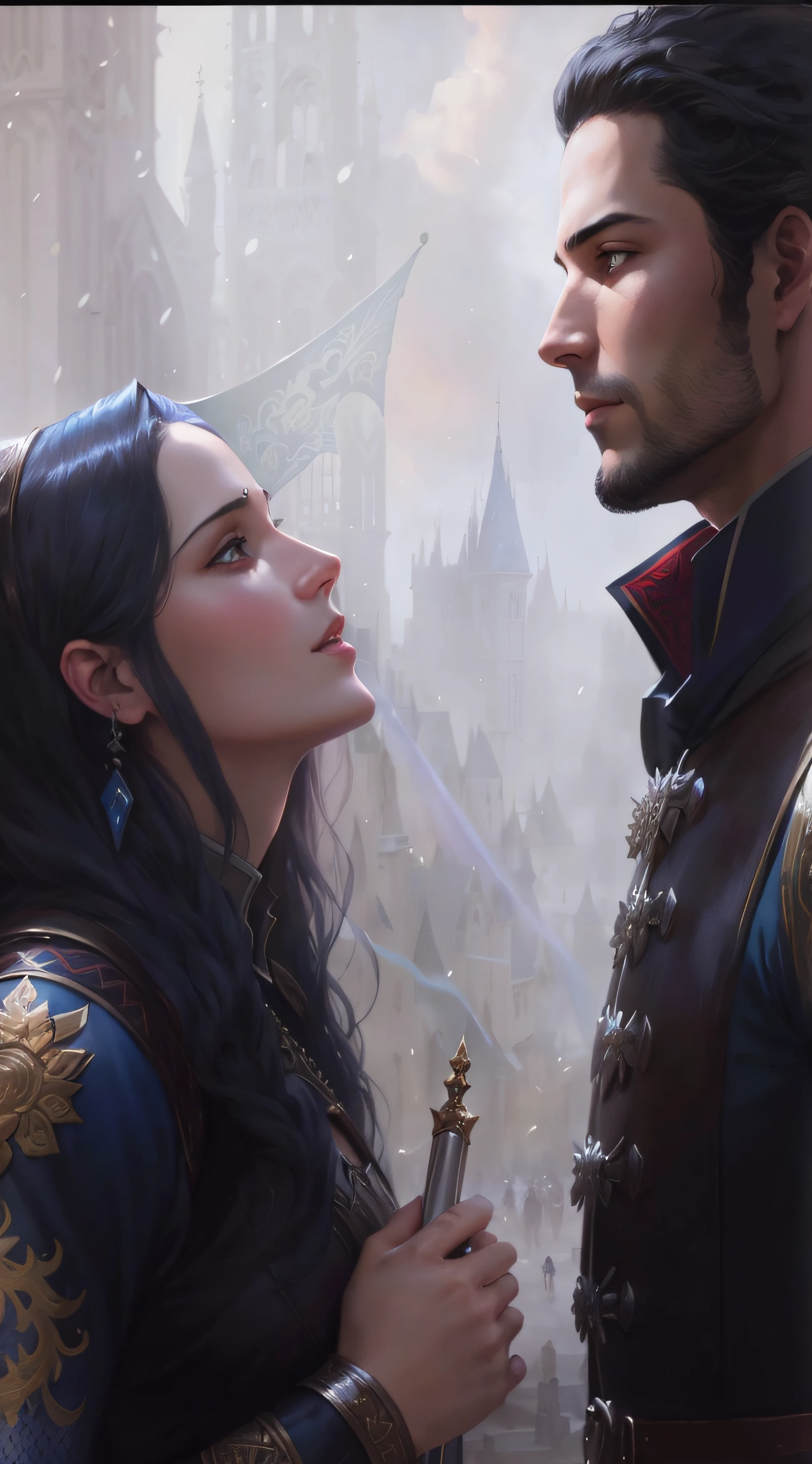 arafed image of a man and a woman in medieval clothing, darius zawadzki and tom bagshaw, abaddon and magali villeneuve, magali villeneuve and monet, tuomas korpi and wlop, charlie bowater and artgeem, artgerm and ruan jia, tom bagshaw donato giancola