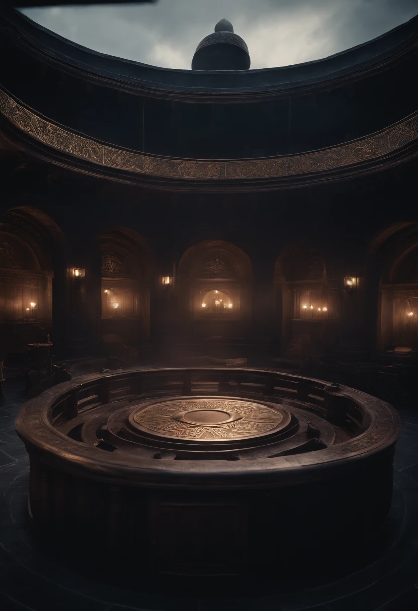 Secret of Magic Dark Elf Academy magic circle rooftop view of the academy
