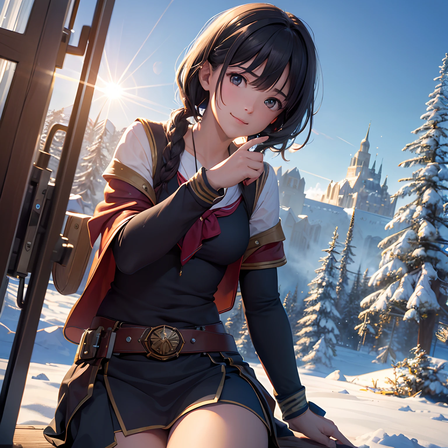 finest image, (8k, RAW photo, realistic), magical academy, students are practicing trapping the sun in a world of ice, background magic academy library