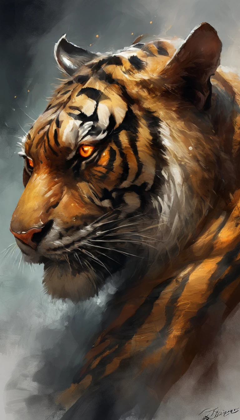 qualidade superior, dramatic lighting, menacing pose, olhar feroz, epic atmosphere, (((Tiger head shaped helmet))), (((tiro de corpo inteiro))), tigre de metal, Ciborgues, estilo cyberpunk, mechnical, ((detalhes intrincados)), NFFSW, ((detalhes intrincados, Hiperdetalhes)), incandescent bulbs, Cinematic Shot, vinheta, bokeh efeito beckground, (tigre), (tiro de corpo inteiro).