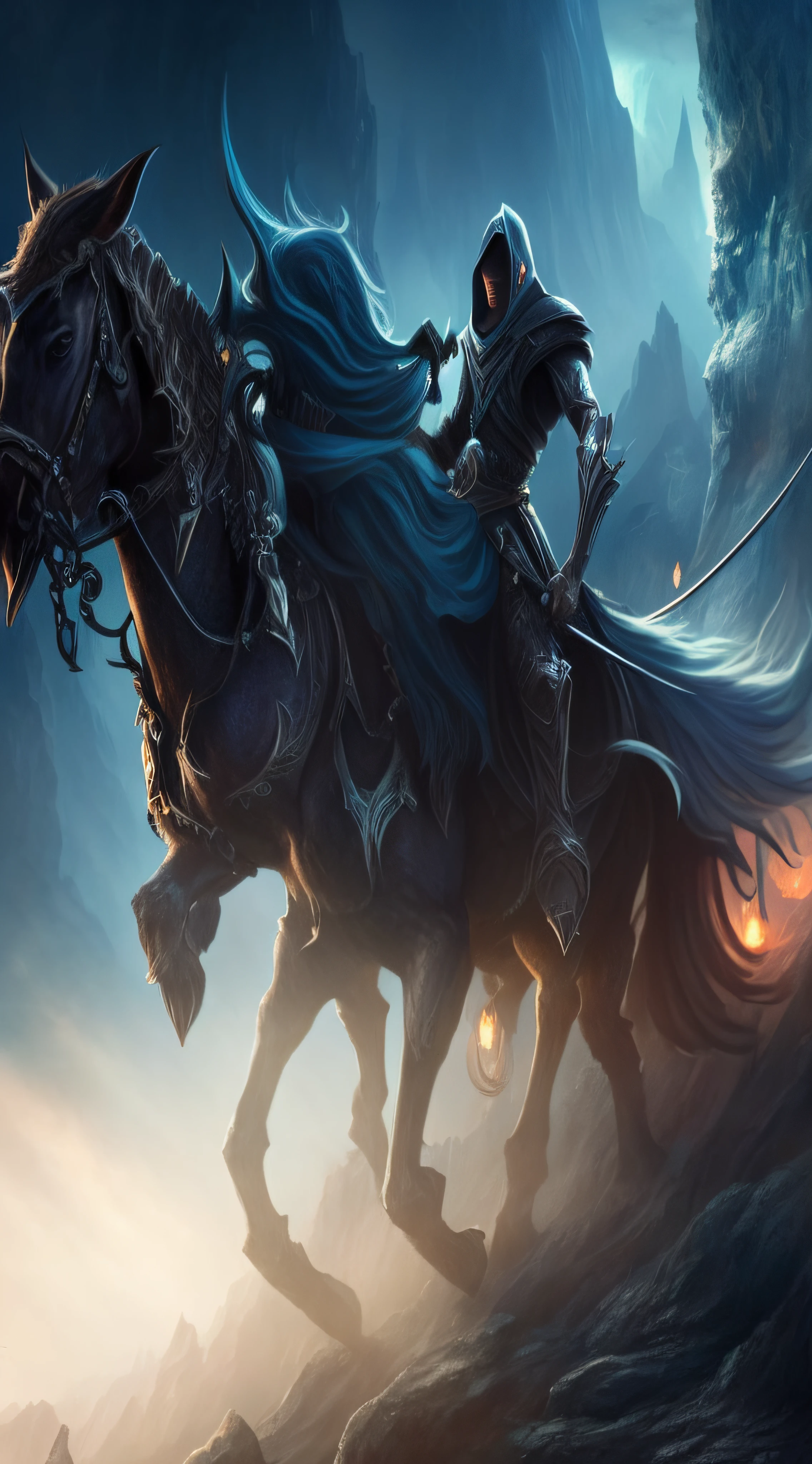 there is a man riding a horse with a sword on it, epic fantasy digital art style, 4k fantasy art, epic fantasy style art, epic fantasy game art, 8k fantasy art, detailed digital 2d fantasy art, 2. 5 d cgi anime fantasy artwork, fantasy art behance, epic fantasy art style, epic fantasy art style hd, epic fantasy artwork