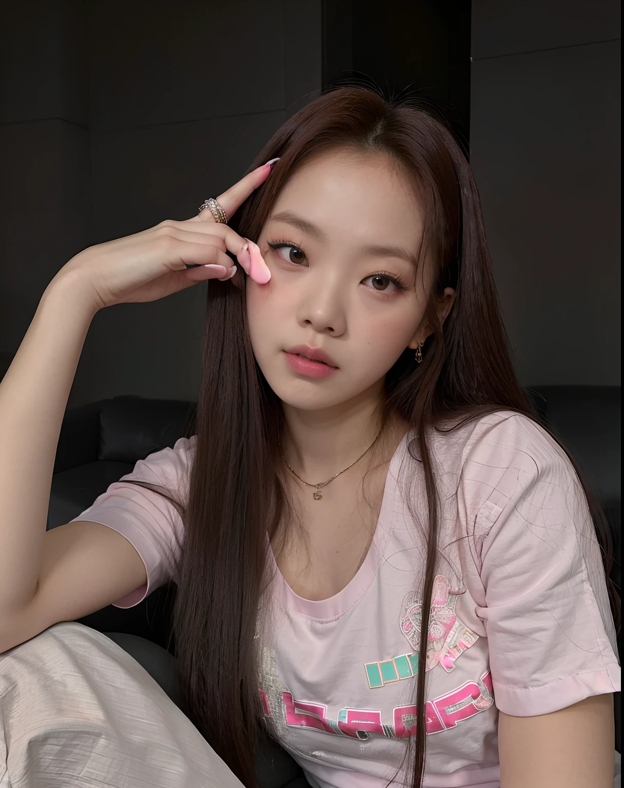 Asian woman araffed with long hair sitting on a sofa, jennie blackpink, jossi do blackpink, Retrato de Jossi de Blackpink, Parque Roseanne do Blackpink, Ulzzang, menina coreana, com cabelos longos, Mulher sul-coreana bonita, linda mulher coreana jovem, Heonhwa Choe, Jisoo do Blackpink, wan adorable korean face, jisoo do blackpink