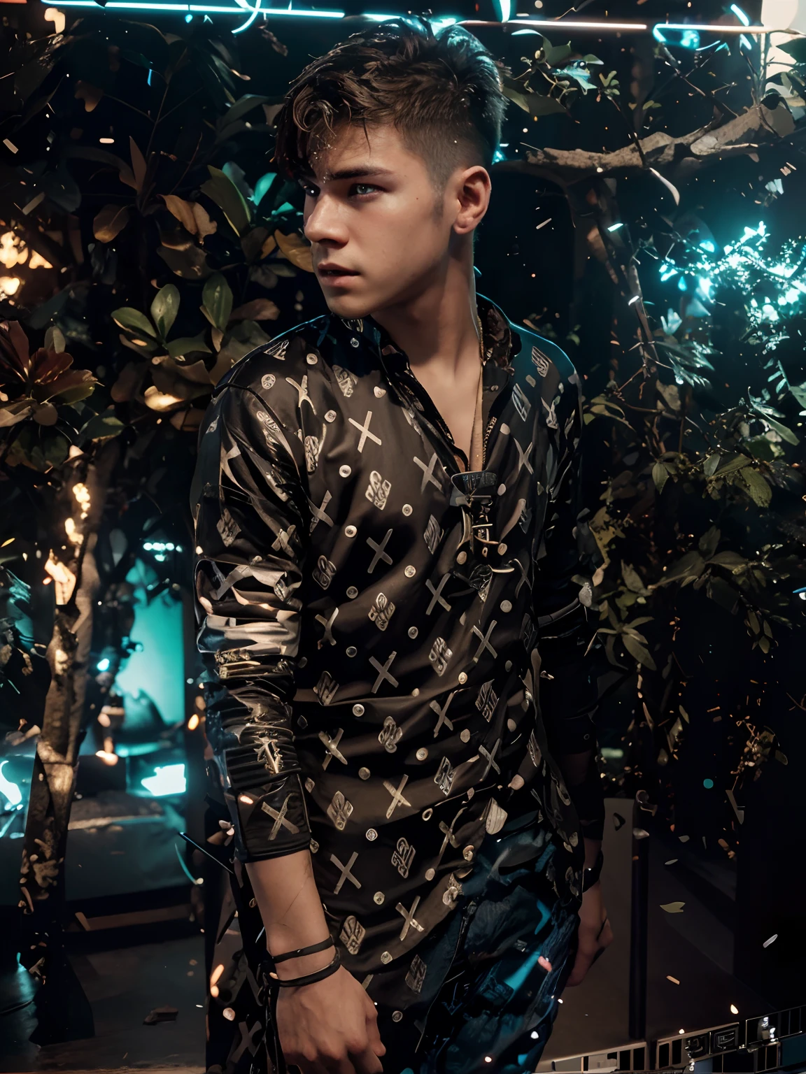 Change background cyberpunk hansome boy gaming boy realistic face 8k ultra realistic