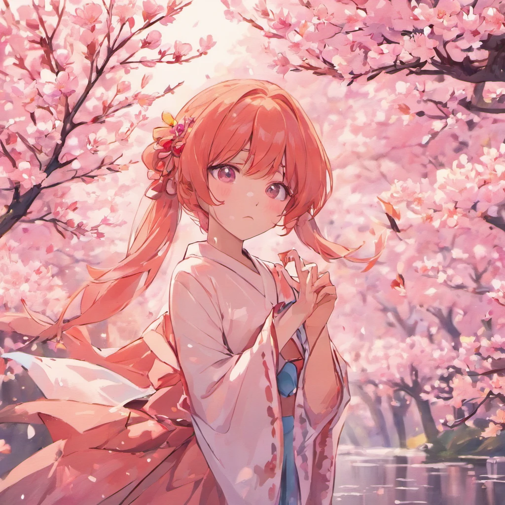 draw me koi fish art with cherry blossoms in a sketch type style