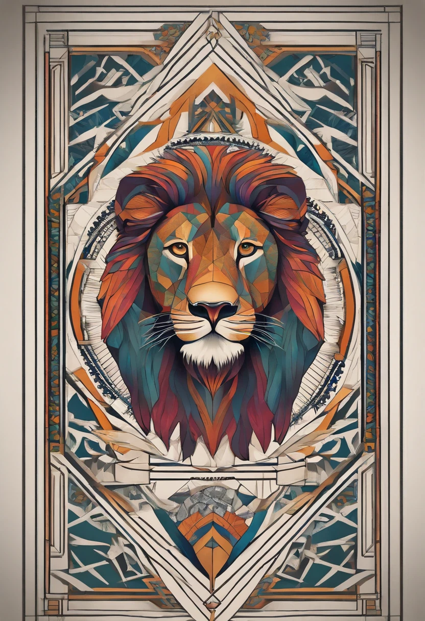 Criar Tattoagem Leao pontilhismo Geometrico