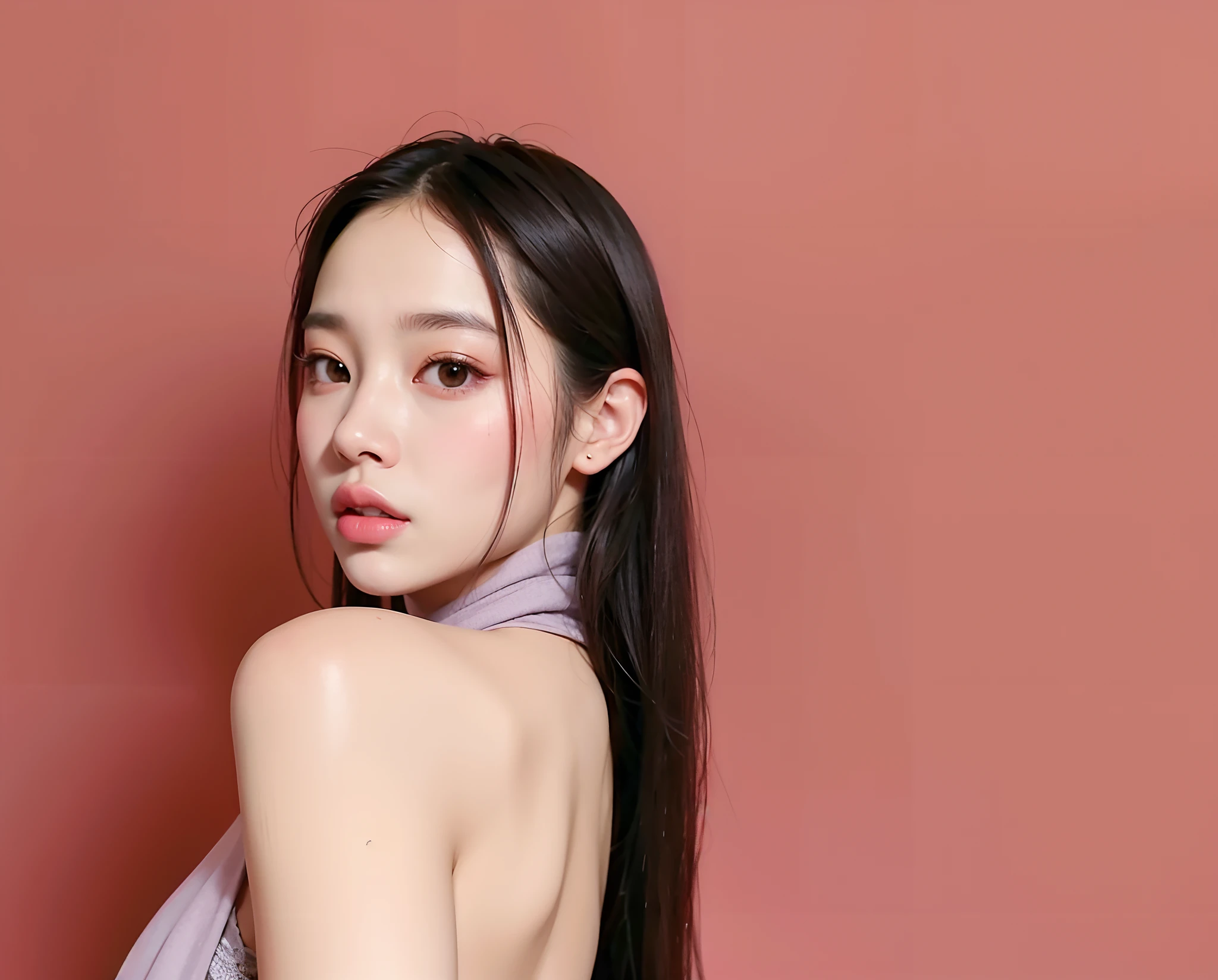 Arafed woman with long hair wearing a grey top and a scarf, jennie blackpink, Retrato de Jossi de Blackpink, dilraba dilmurat, Portrait of female Korean idol, jossi do blackpink, Lee Ji-eun, Lee Ji - Eun, mulher coreana jovem bonita, Parque Ji-min, Dom Yunjoo, Krystal, Heonhwa Choe