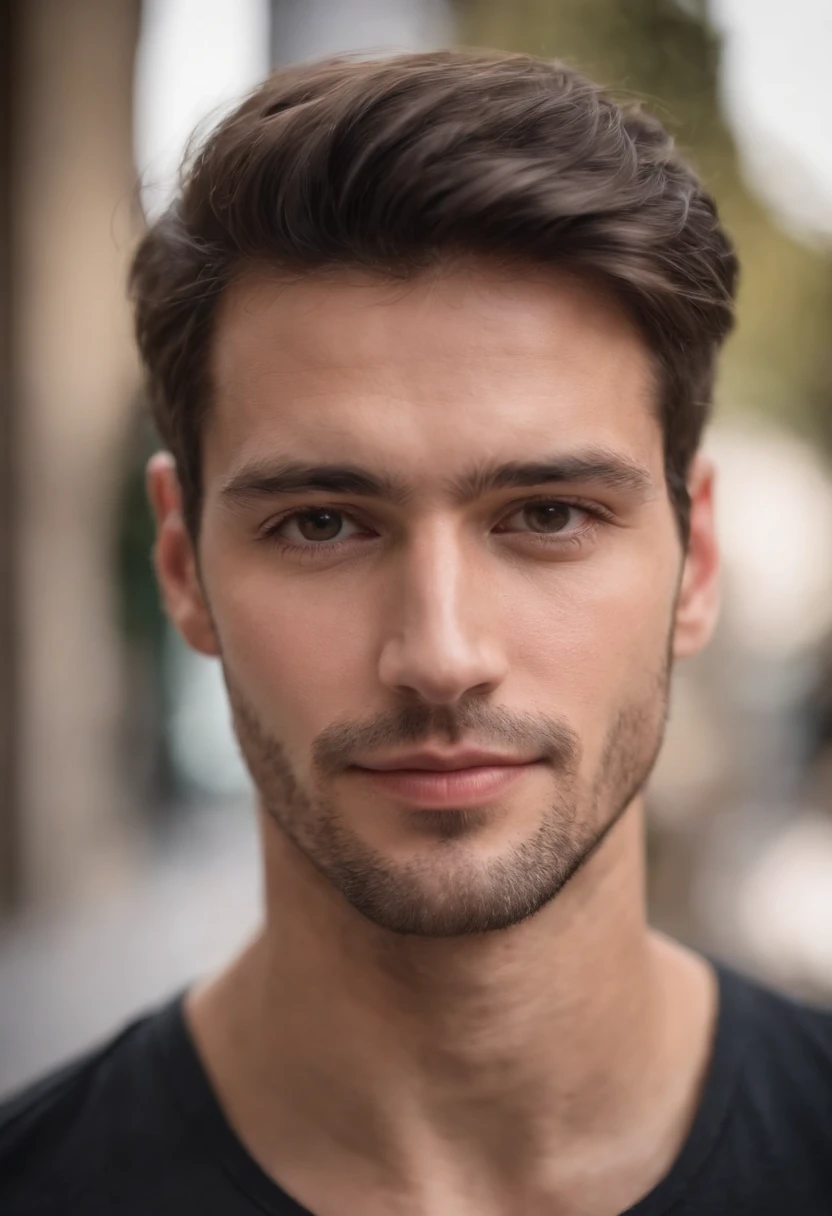 Homem estiloso com colar de couro preto 3mm