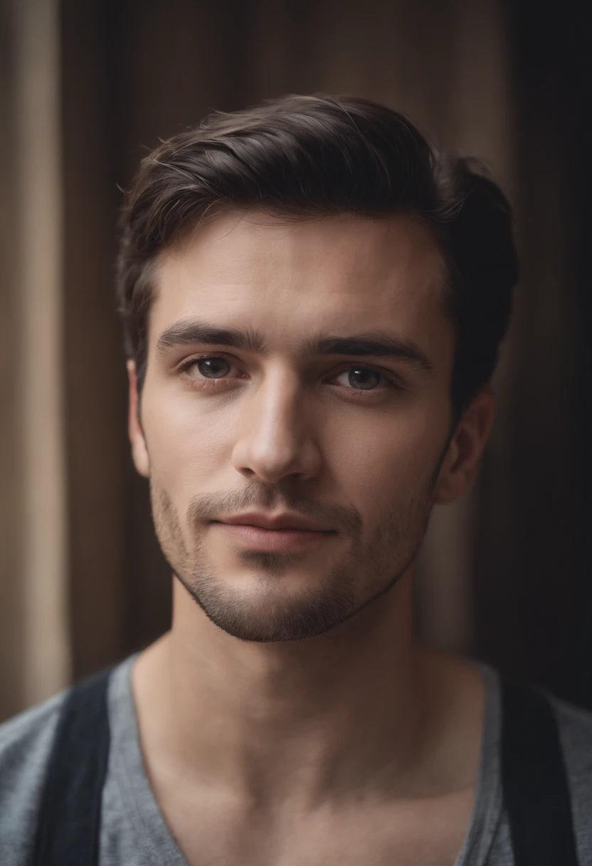 Homem estiloso com colar de couro preto 3mm