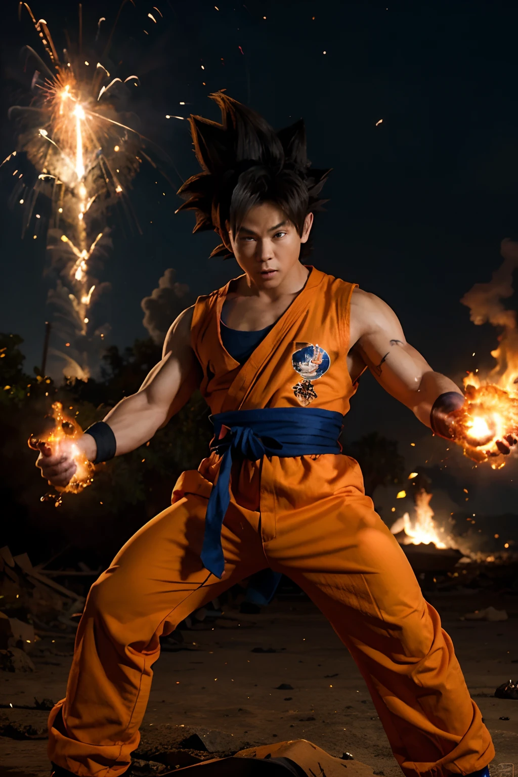 goku, explodindo energia