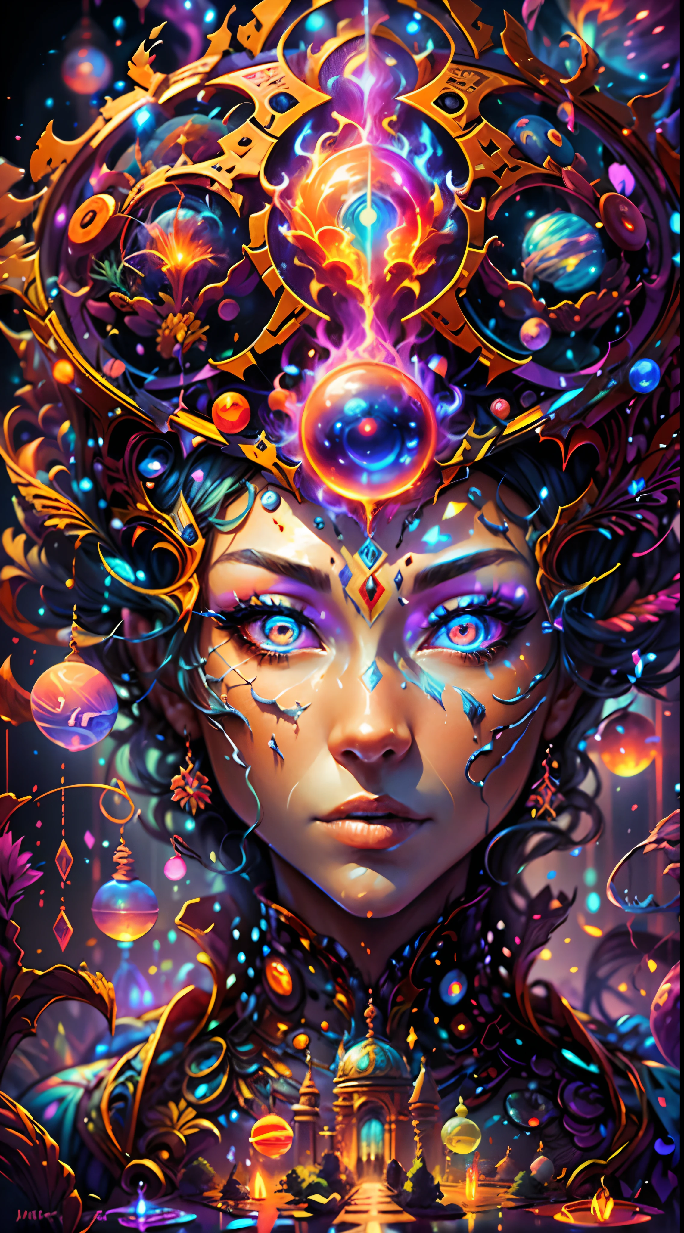 Thrilling dreams， ultra-realistic realism， abstracted， psychedelia, tmasterpiece，PsyAI, （tmasterpiece，best qualtiy：1.2），illustration，8k wallpaper，Dazzle，（Portals：1.1），（Otherworldly creatures：1.2），（magic energy：1.1），（floating debris：1.05），(glowing third eye:1.1), (strong lights:1.05), (illumination:1.05), (fantasy:1.15), (hyper realisitc:1.1), (mistic:1.05), (intriguing:1.05), (Ethereal:1.08), (mistic:1.1), (cosmic:1.05), (interdimensional:1.1), (unearthly:1.05), (spellbinding:1.1), (Unforgettable:1.05), (Fantasy art: 1.1)，（number art：1.05），（magic realism：1.08），（Epic：1.1），（concept-art：1.05），（highly  detailed：1.1），（cinematic ligh：1.05），(Real Breasts,  :1.2) ,（ultra-realistic realism：1.05），（mistic：1.05），（astounding：1.1），（andrey surnov：1.05），（mind bending：1.1），（big breasts enchanting：1.05），(nsfw:1.2) ,（Unbelievable：1.05），（otherworldly landscapes：1.1），（breath-taking：1.05 ), (incredulous:1.05), (portal opening:1.05)