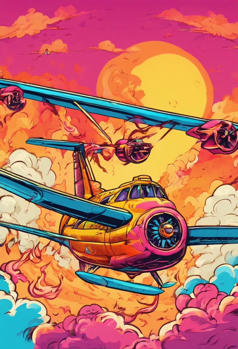 A pig flies in the sky,pigs ,clouds,Brilliant colors,Colorful,Wings,Young and energetic,Flying ham,Flying pigs ,Look up,Master composition,